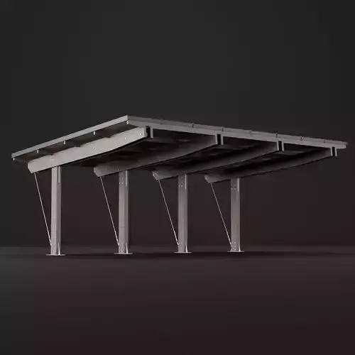 Woden carport 4 3D model