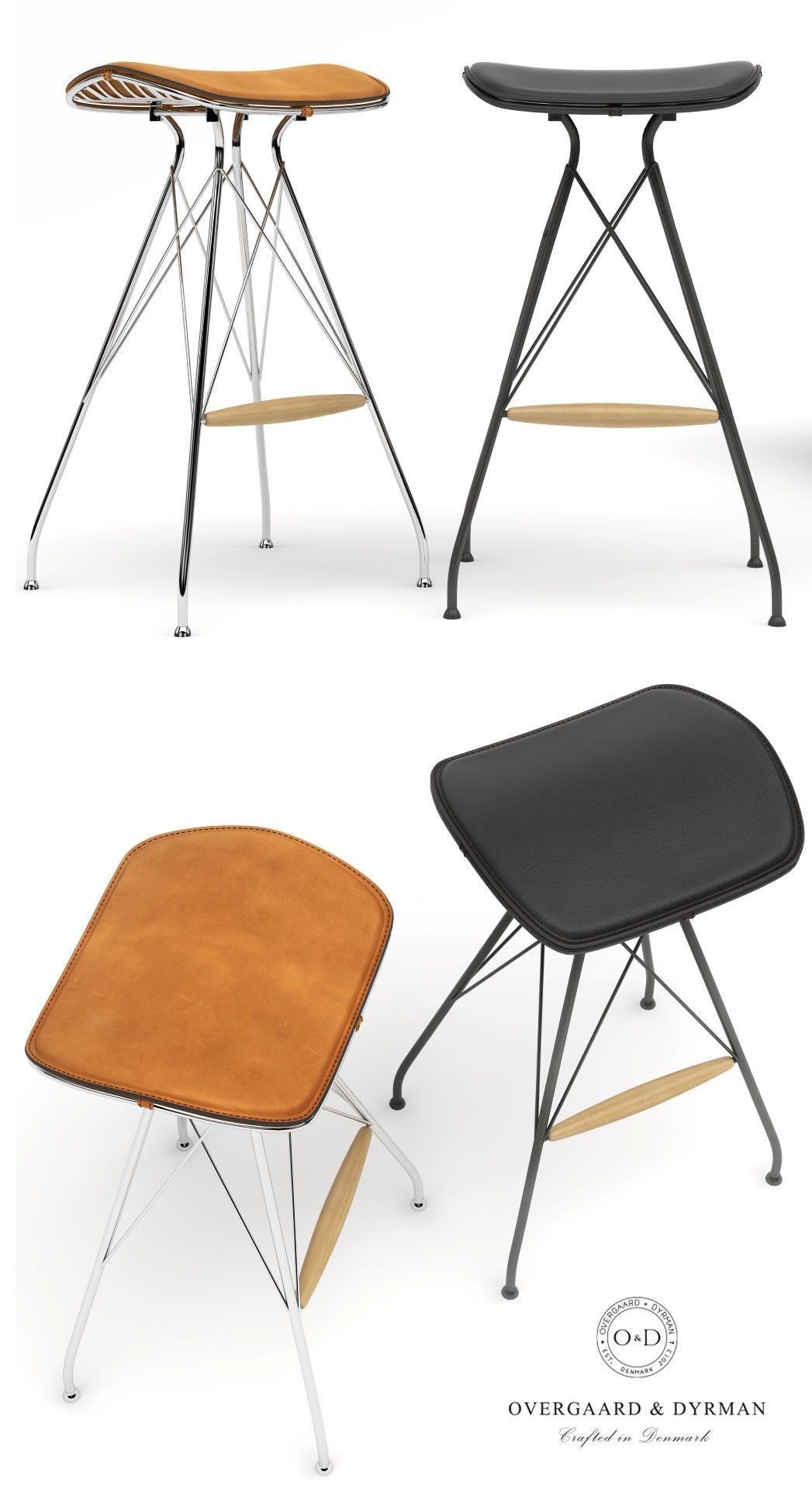 Overgaard And Dyrman Wire Bar Stool 3D model_2