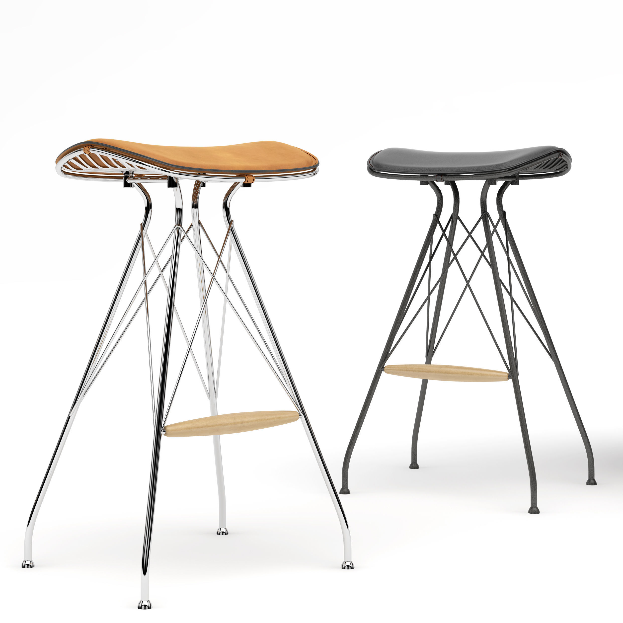 Overgaard And Dyrman Wire Bar Stool 3D model_3