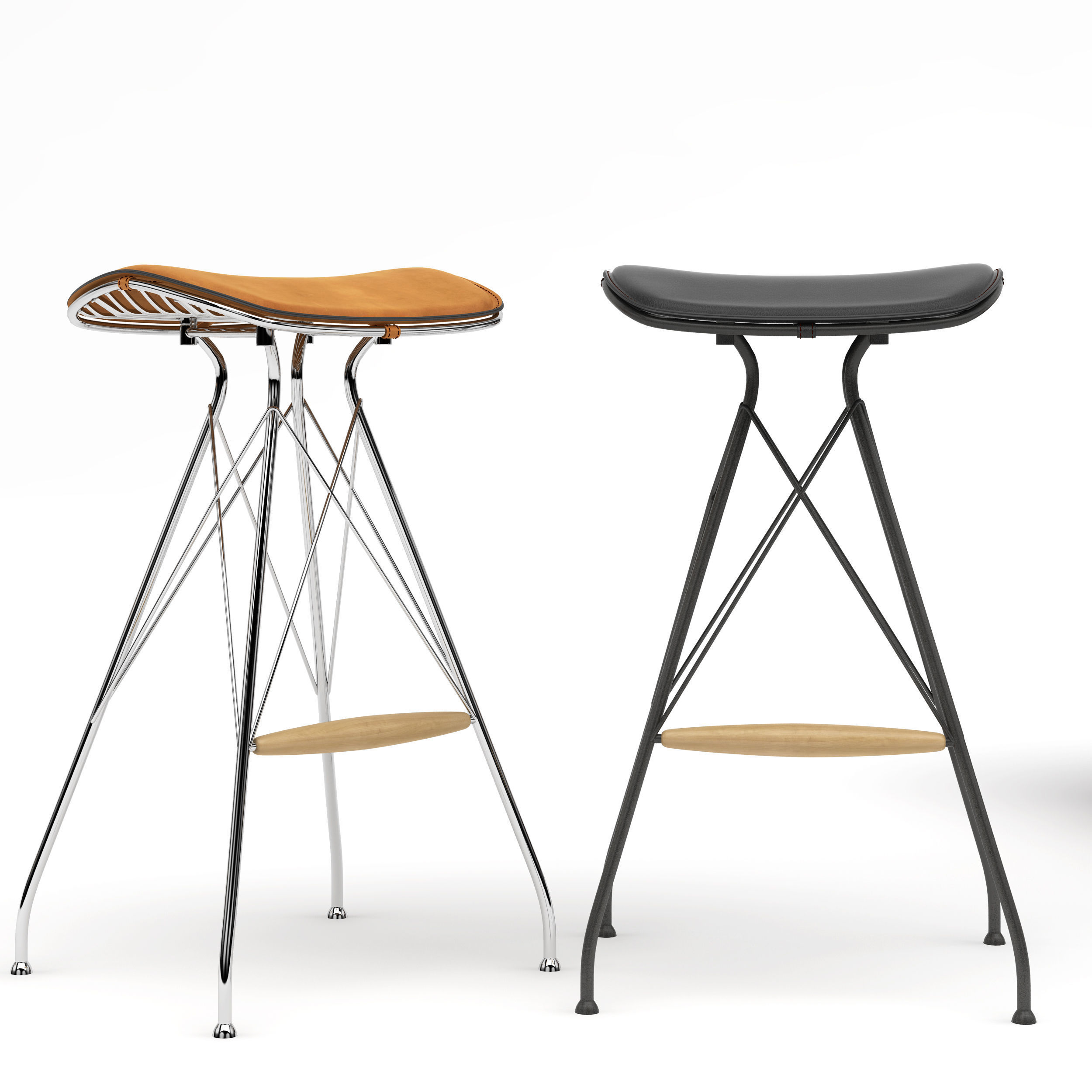 Overgaard And Dyrman Wire Bar Stool 3D model_6
