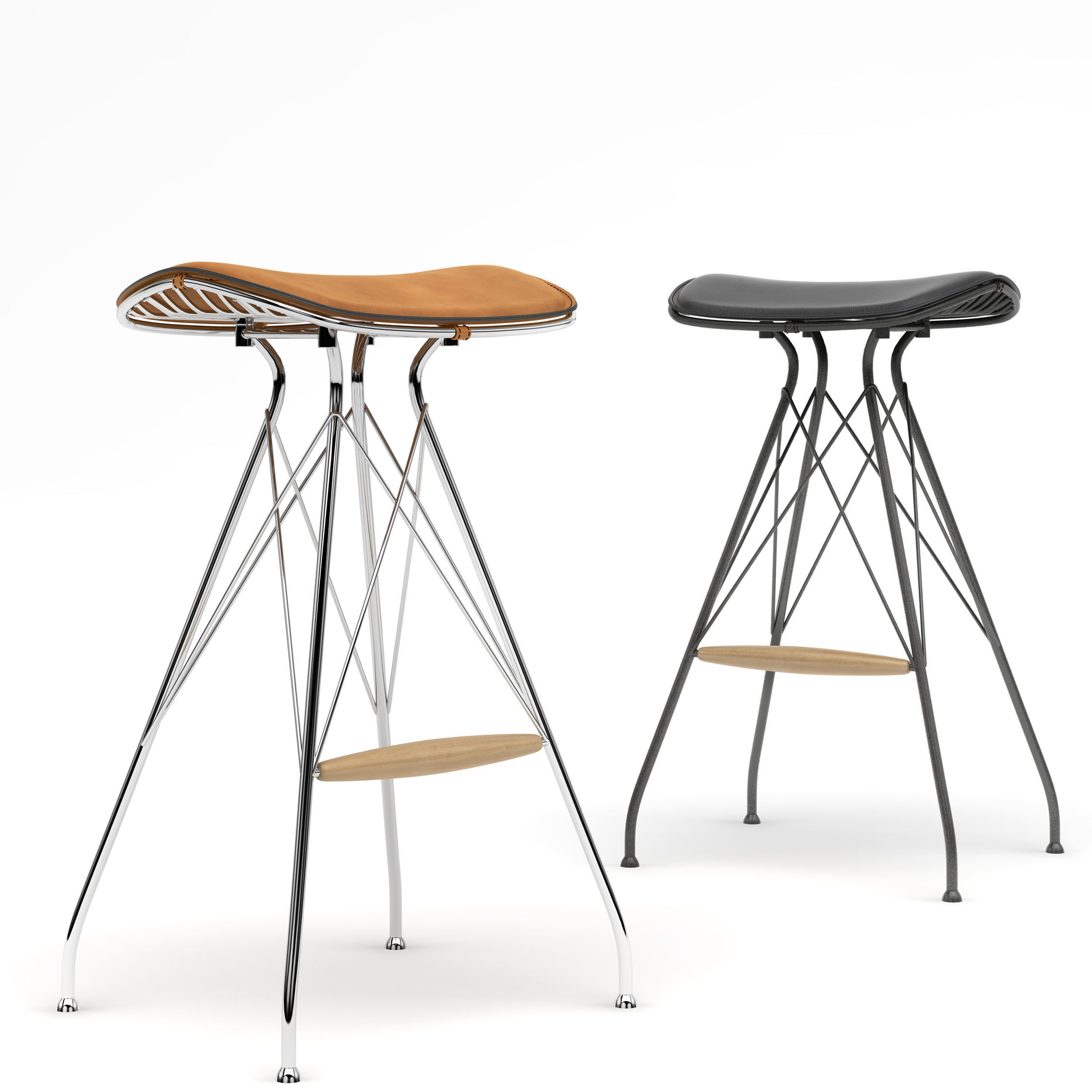 Overgaard And Dyrman Wire Bar Stool 3D model_4