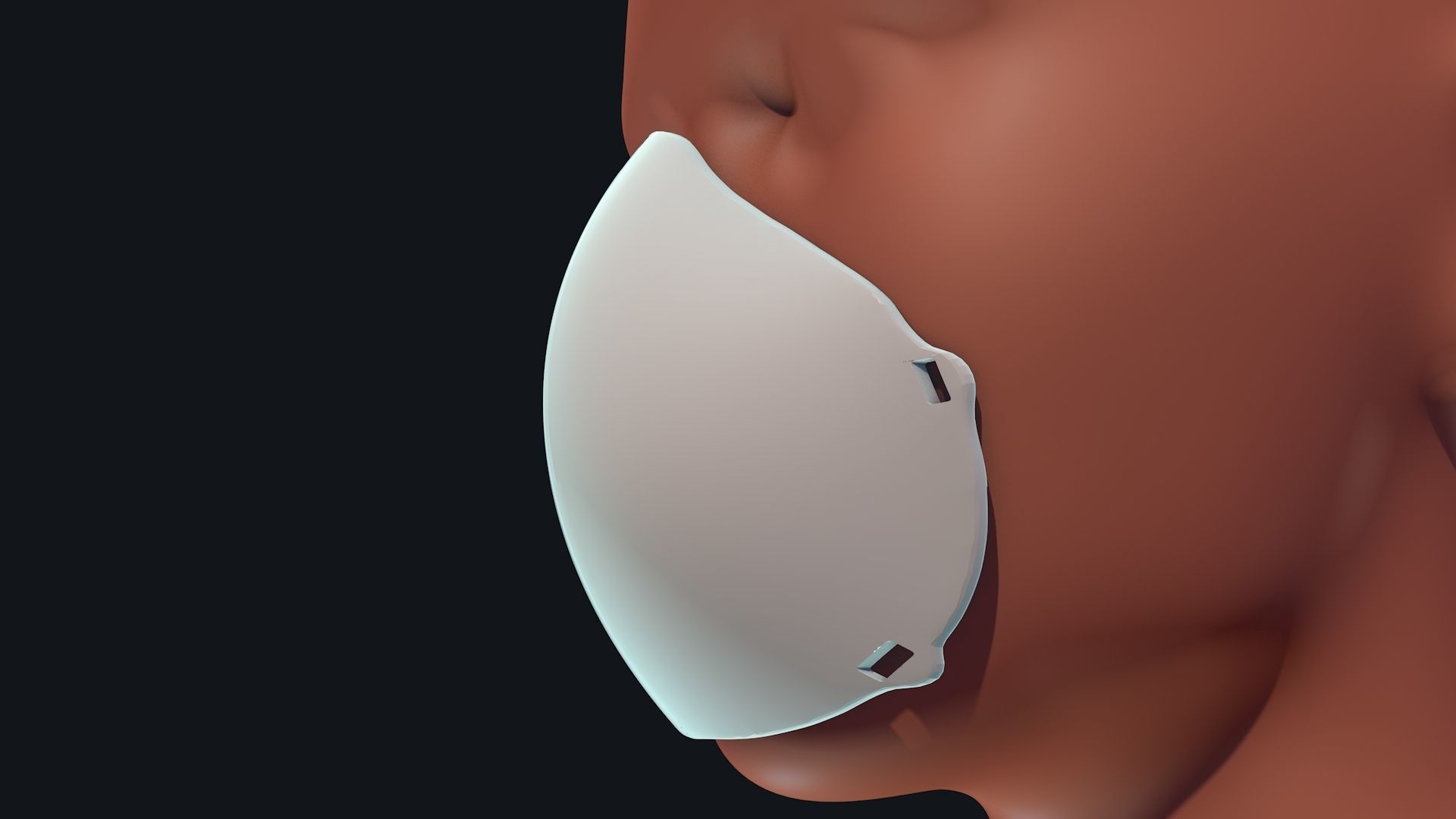Face Mask Low-poly 3D model_1