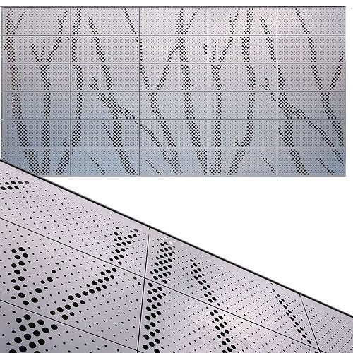 perforated metal panel N22 3D model