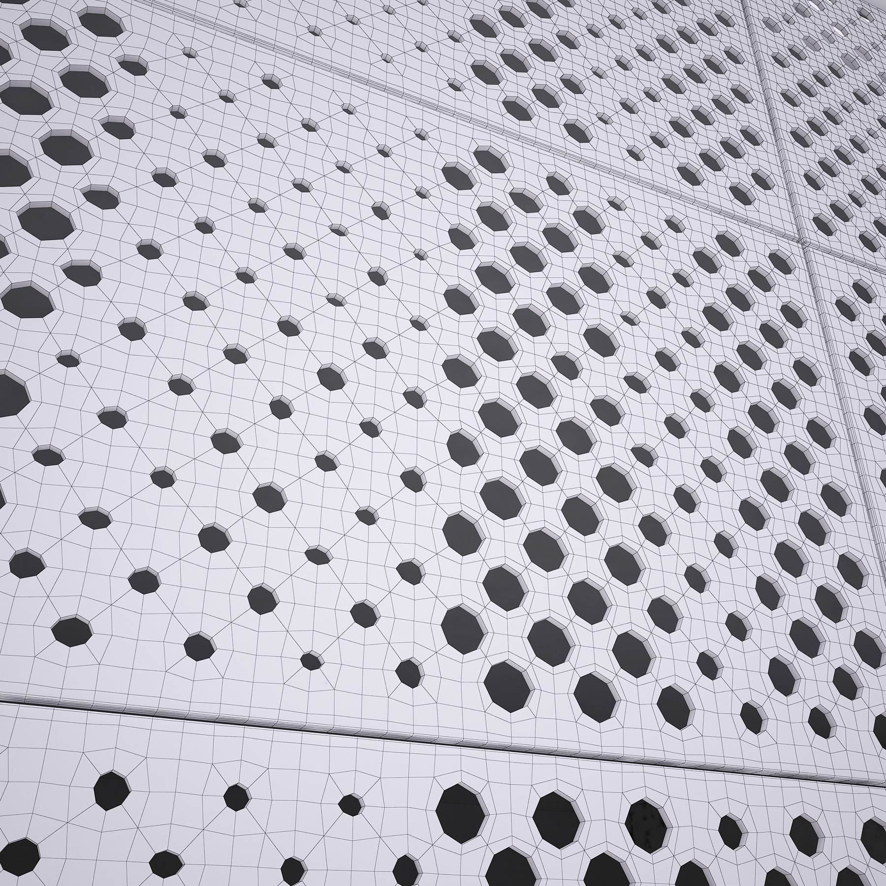 perforated metal panel N23 3D model_1