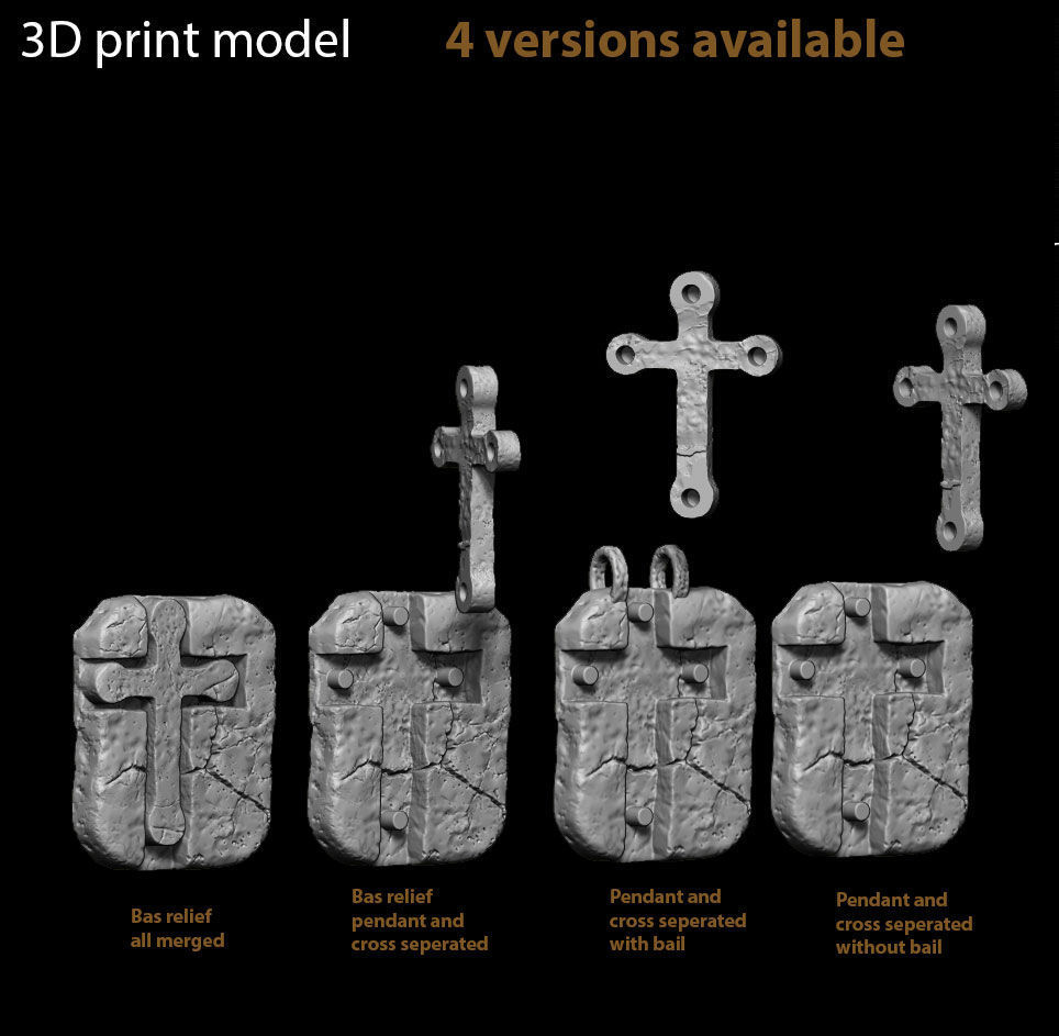 Pendant jewelry Jesus cross vol3  3D print model_10