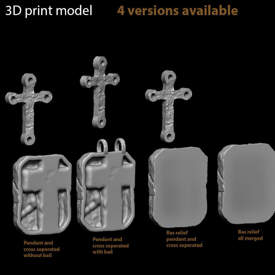Pendant jewelry Jesus cross vol3  3D print model_11