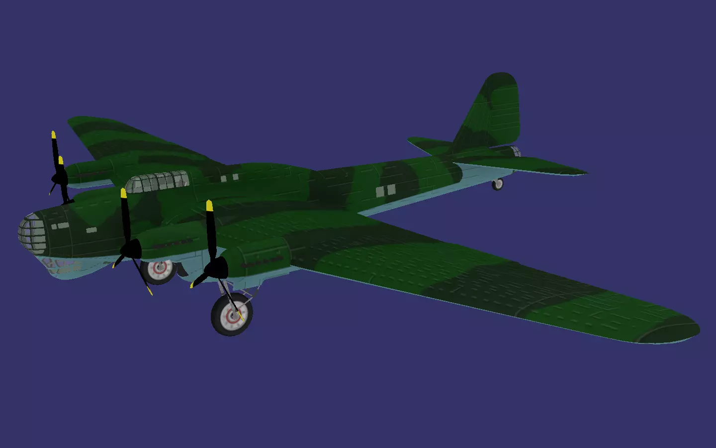 Petliakov Pe-8 Low-poly 3D model