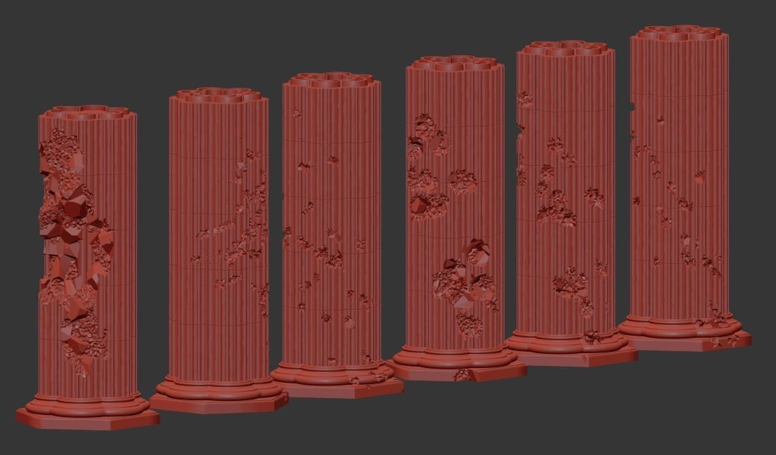 Modular Damaged Arches 3D print model_9