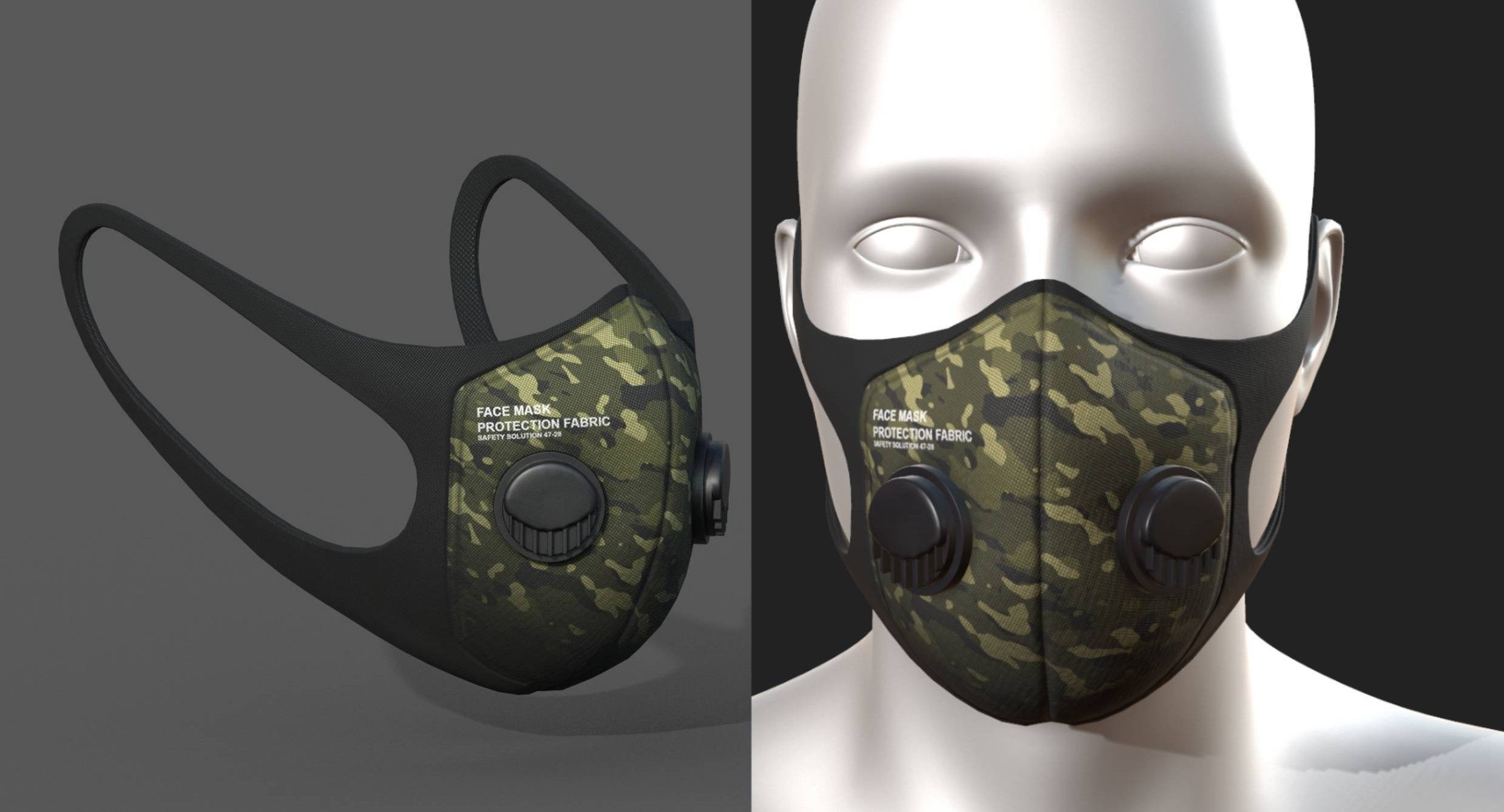 Gas mask protection futuristic fabric safety