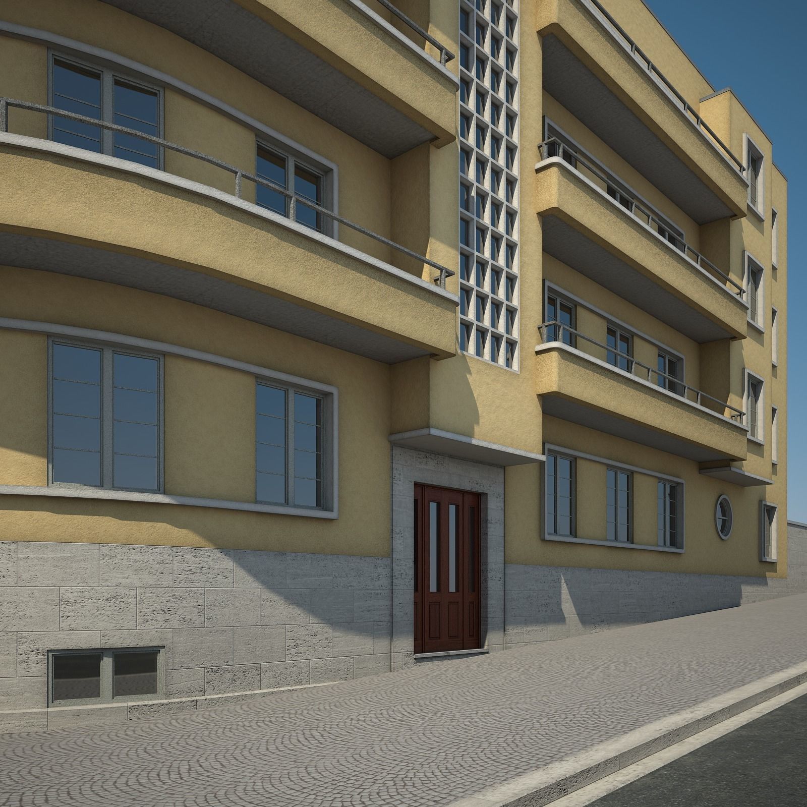 Apartment Building 15 3D model_4
