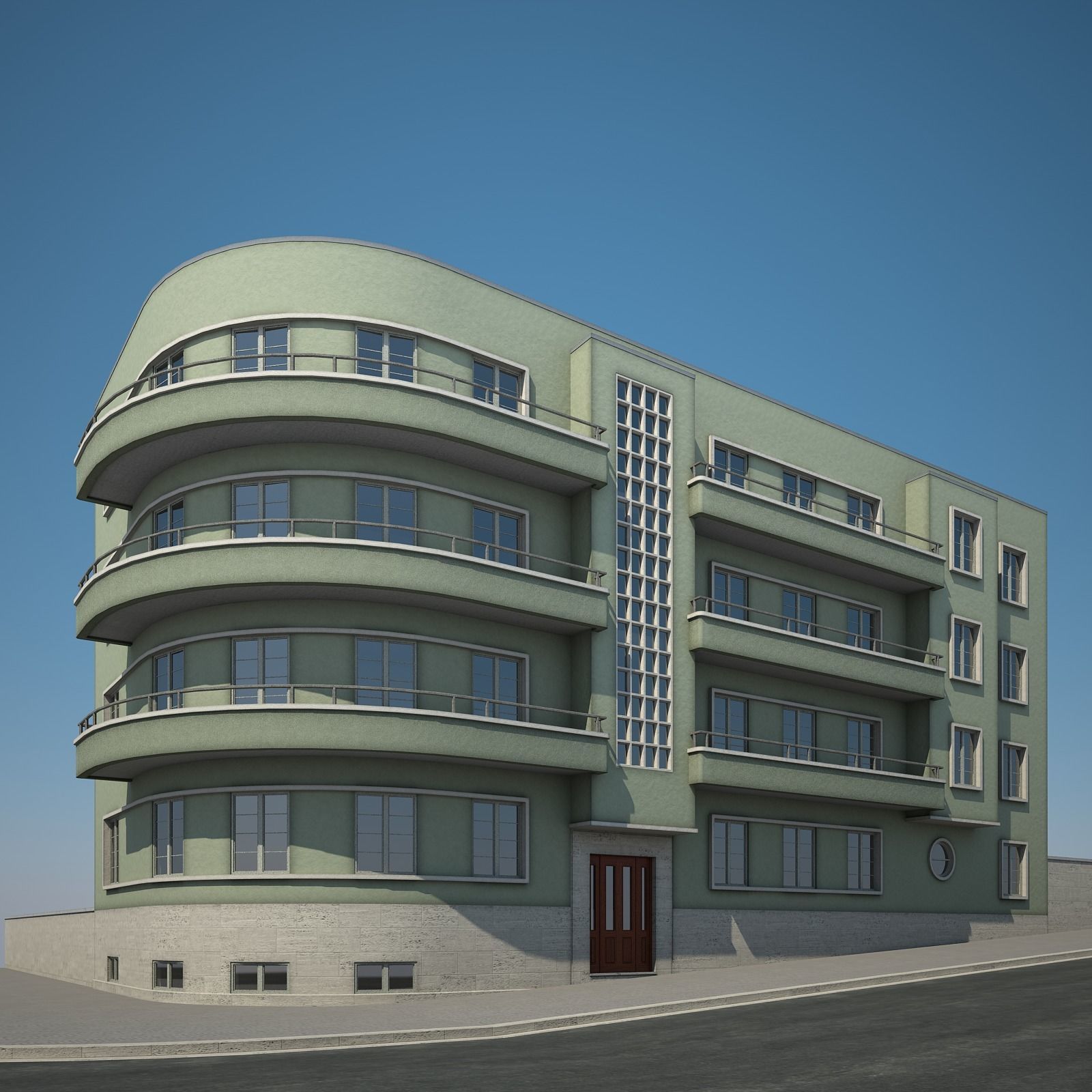 Apartment Building 15 3D model_9