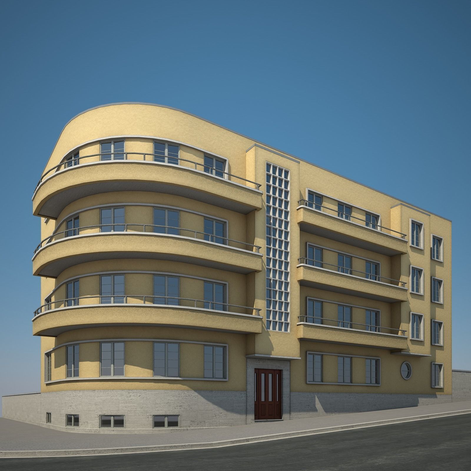 Apartment Building 15 3D model_2