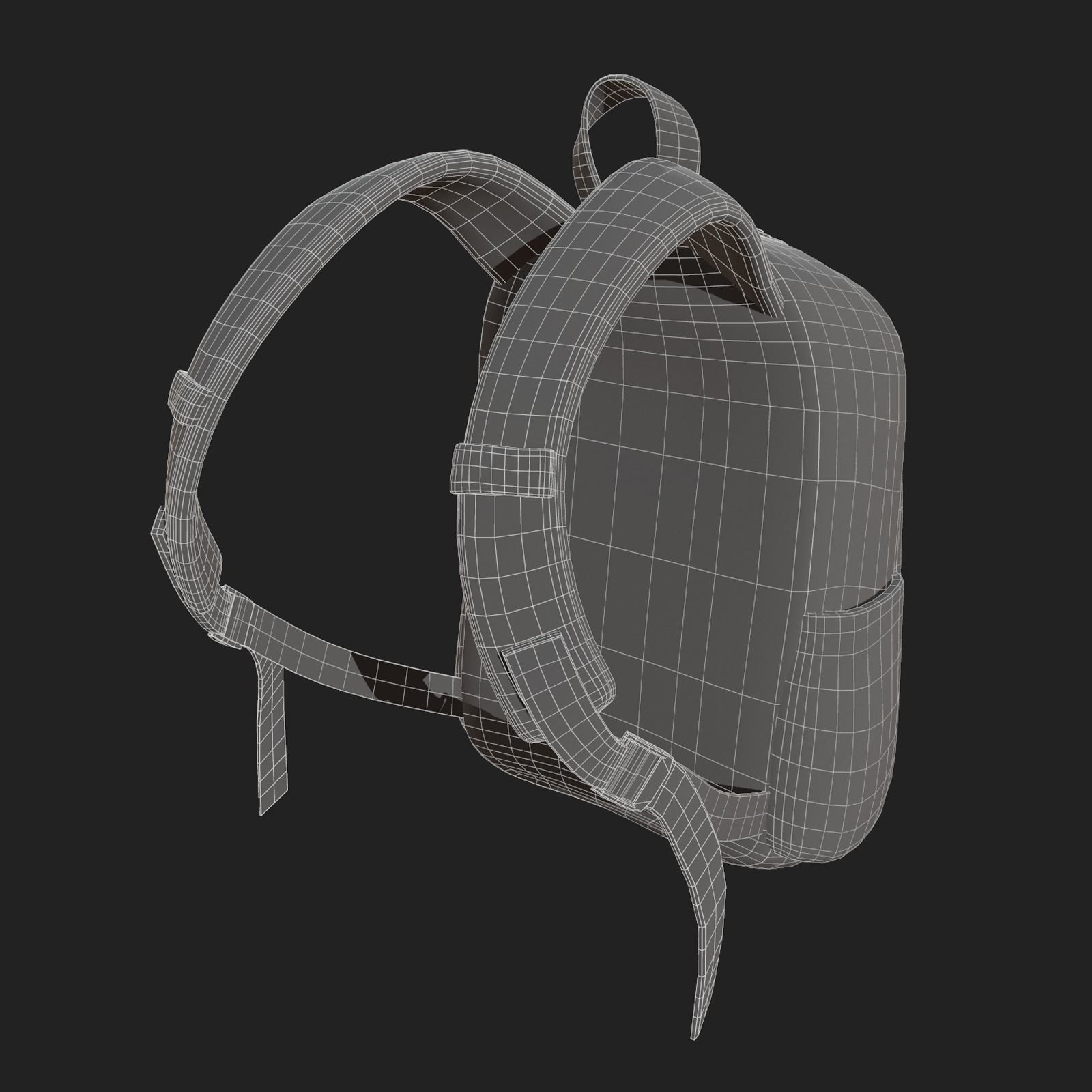 Backpack Camping bag baggage pockets product  Low-poly 3D model_11