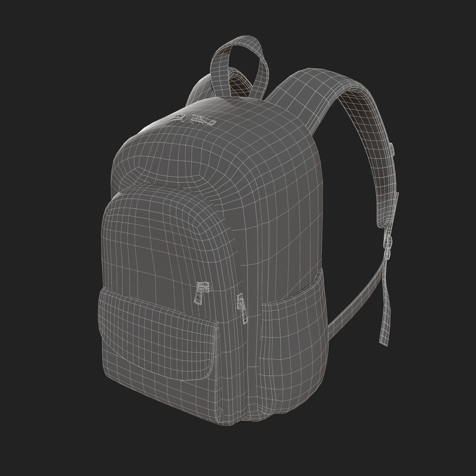 Backpack Camping bag baggage pockets product  Low-poly 3D model_12