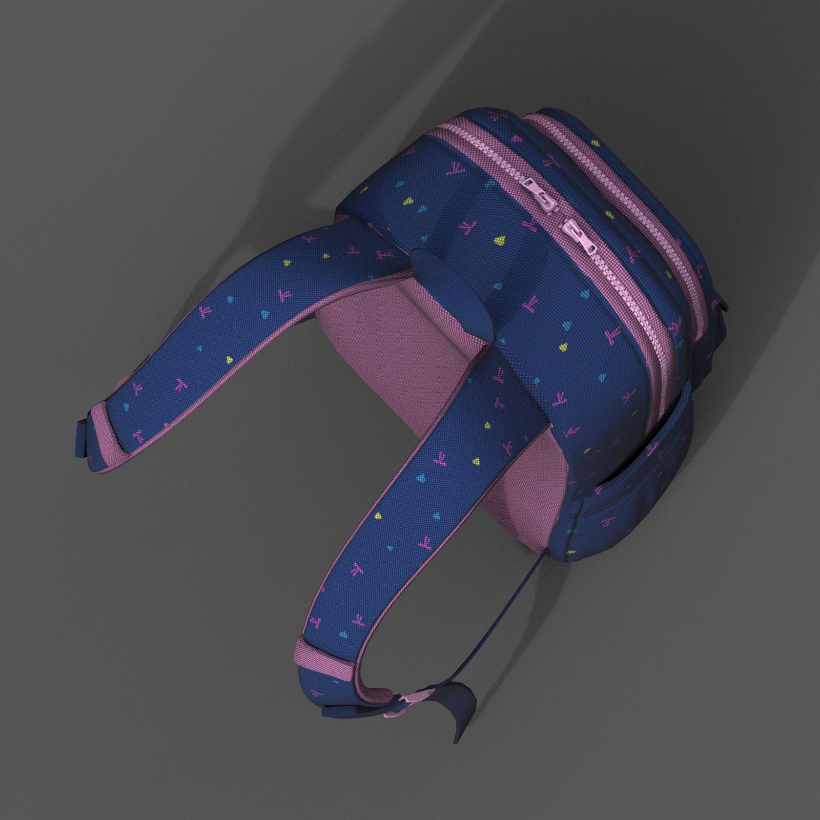 Backpack Camping bag baggage pockets product  Low-poly 3D model_10