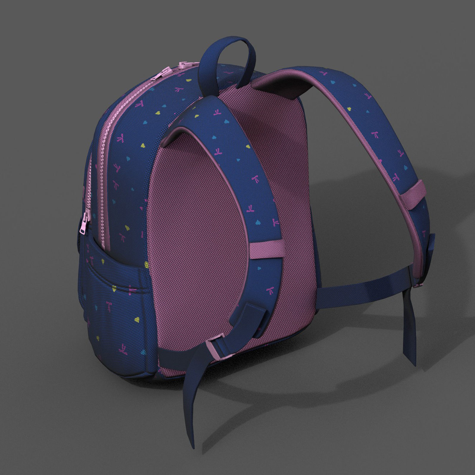Backpack Camping bag baggage pockets product  Low-poly 3D model_6
