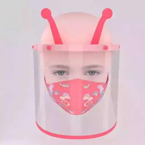 Medical face shield and mask for kids 3D model