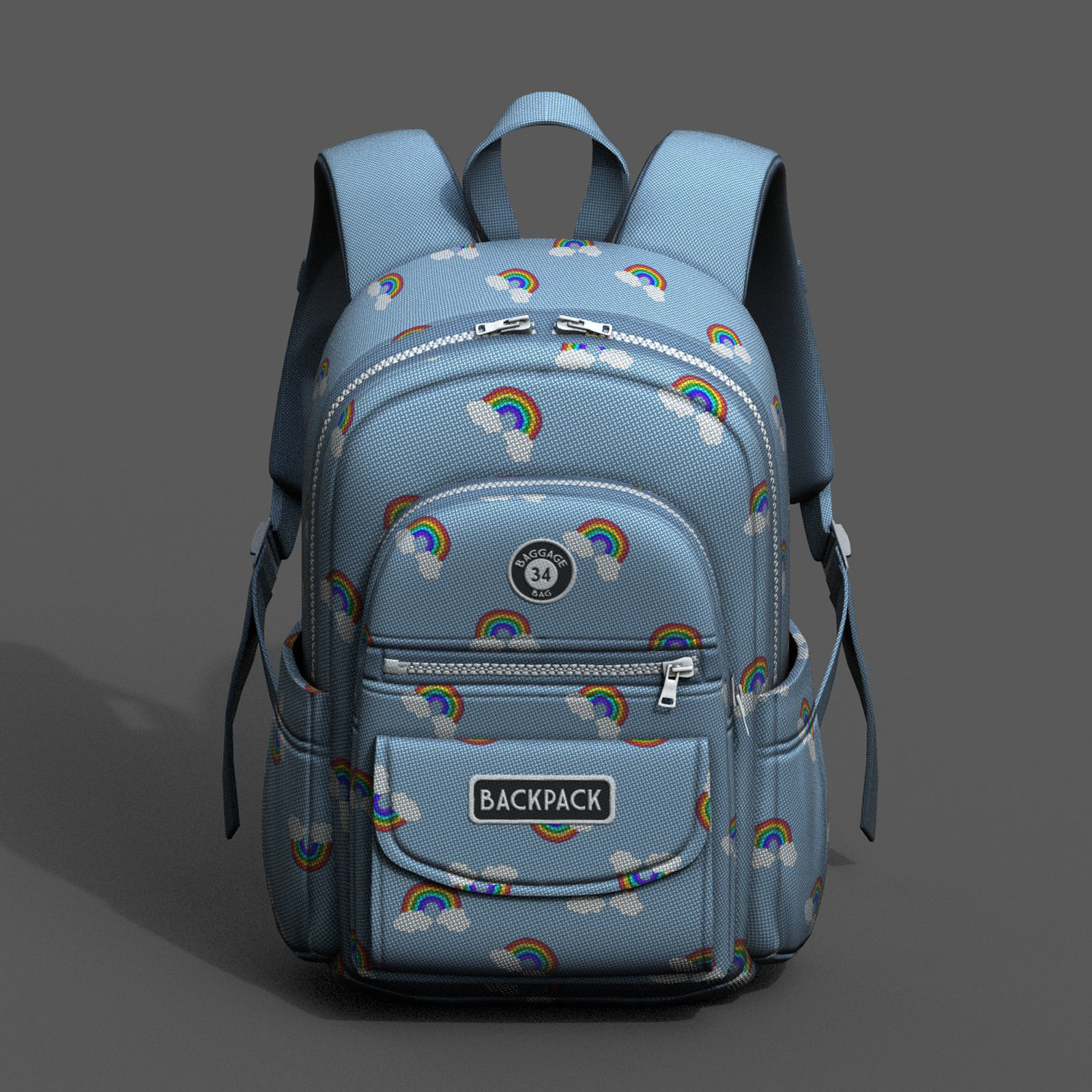 Backpack Camping Generic Color 3d model Low-poly 3D model_4