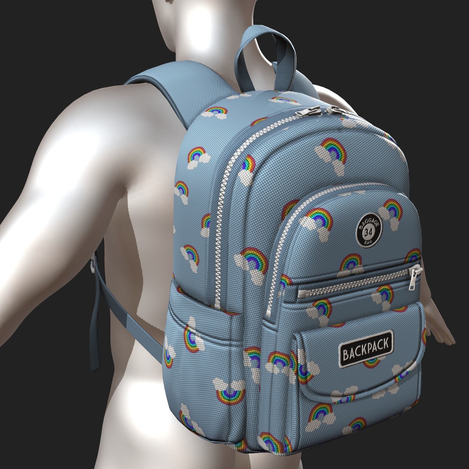 Backpack Camping Generic Color 3d model Low-poly 3D model_1