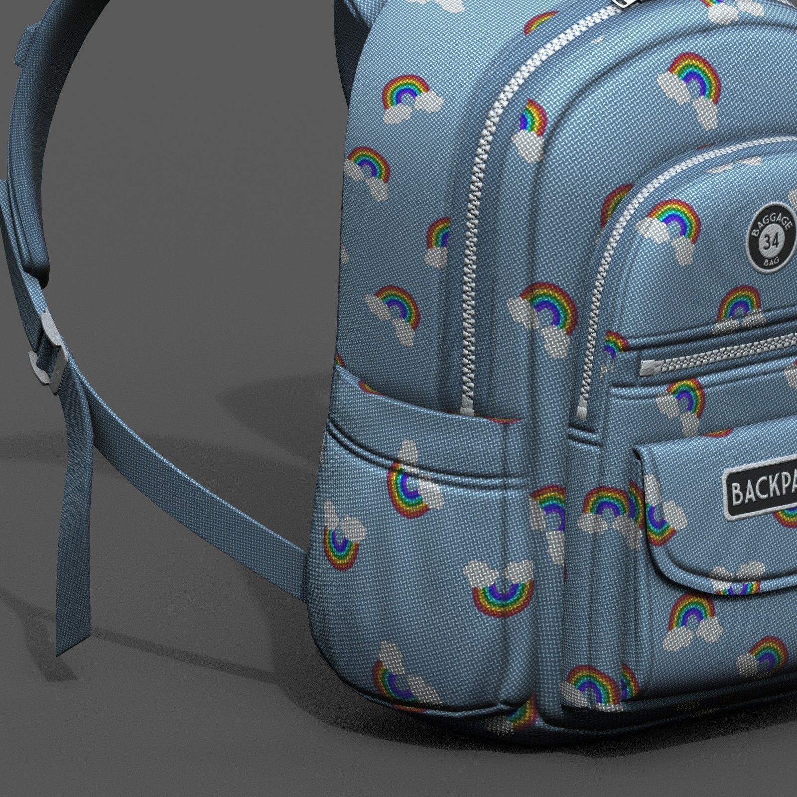 Backpack Camping Generic Color 3d model Low-poly 3D model_8