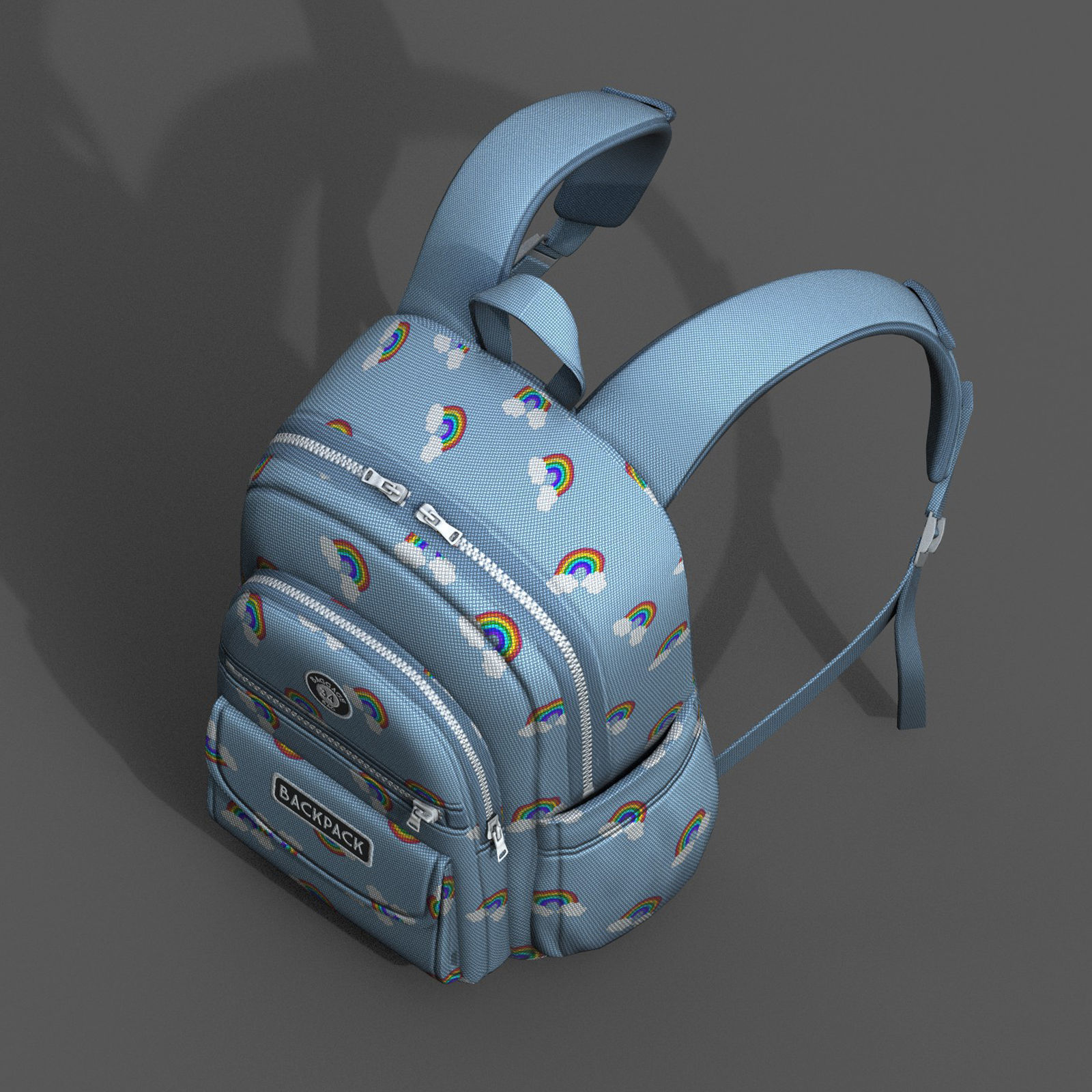 Backpack Camping Generic Color 3d model Low-poly 3D model_7