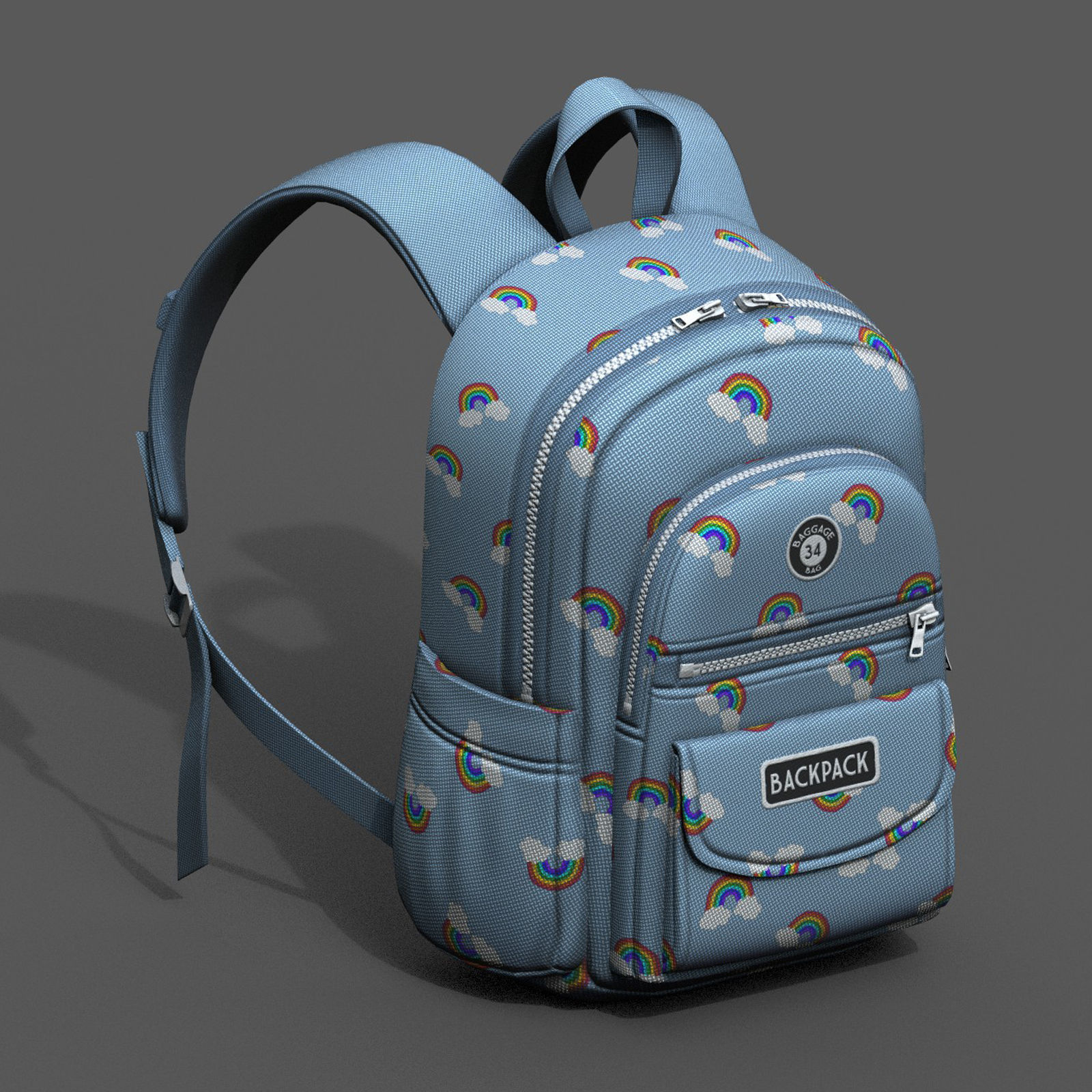 Backpack Camping Generic Color 3d model Low-poly 3D model_2