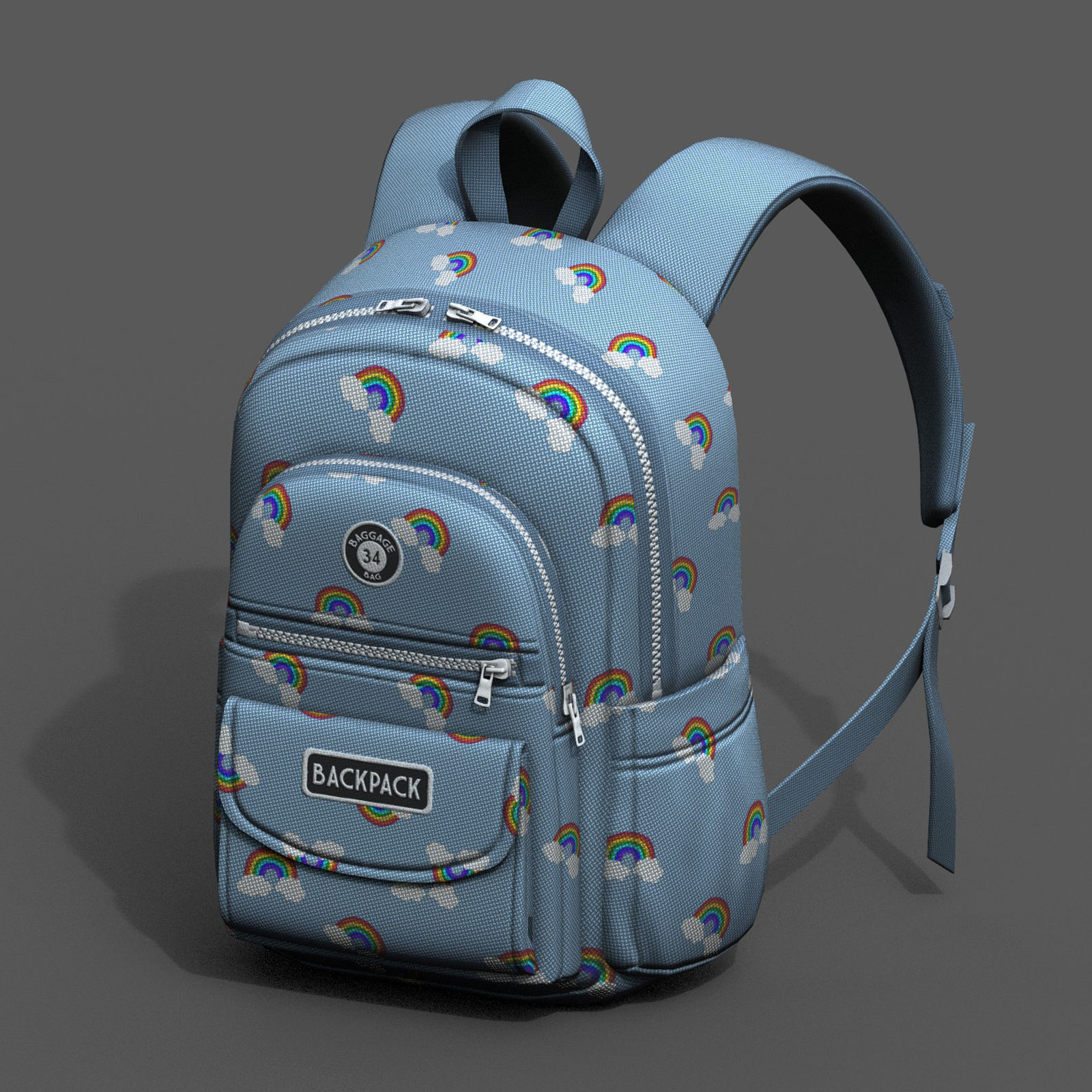 Backpack Camping Generic Color 3d model Low-poly 3D model_3
