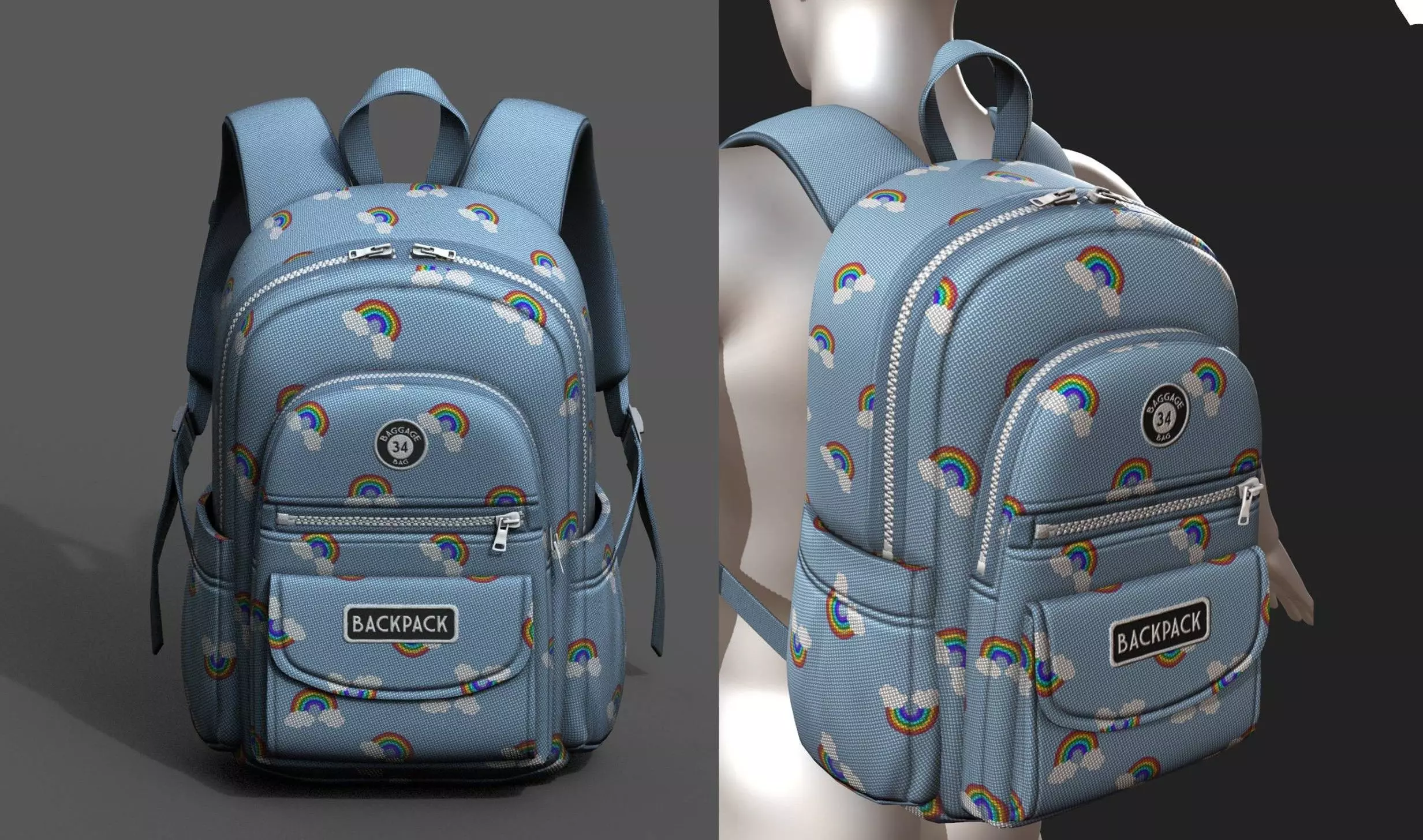 Backpack Camping Generic Color 3d model Low-poly 3D model_0