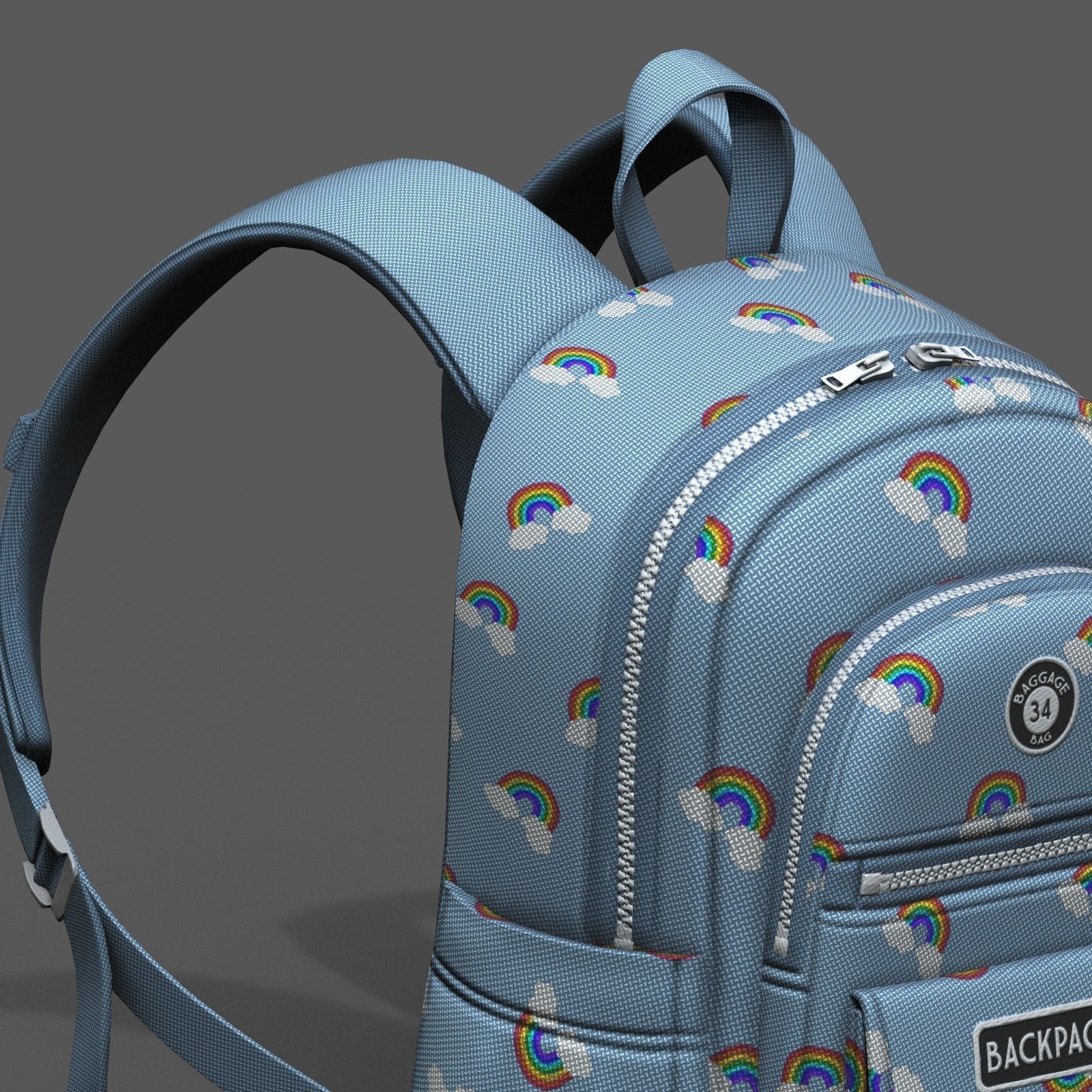 Backpack Camping Generic Color 3d model Low-poly 3D model_9