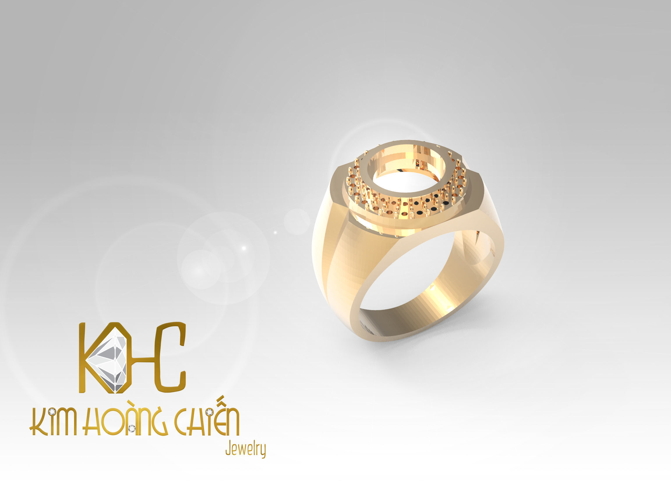 Rings-CC52 with diamond -1 Files 3D print model 3D print model_2