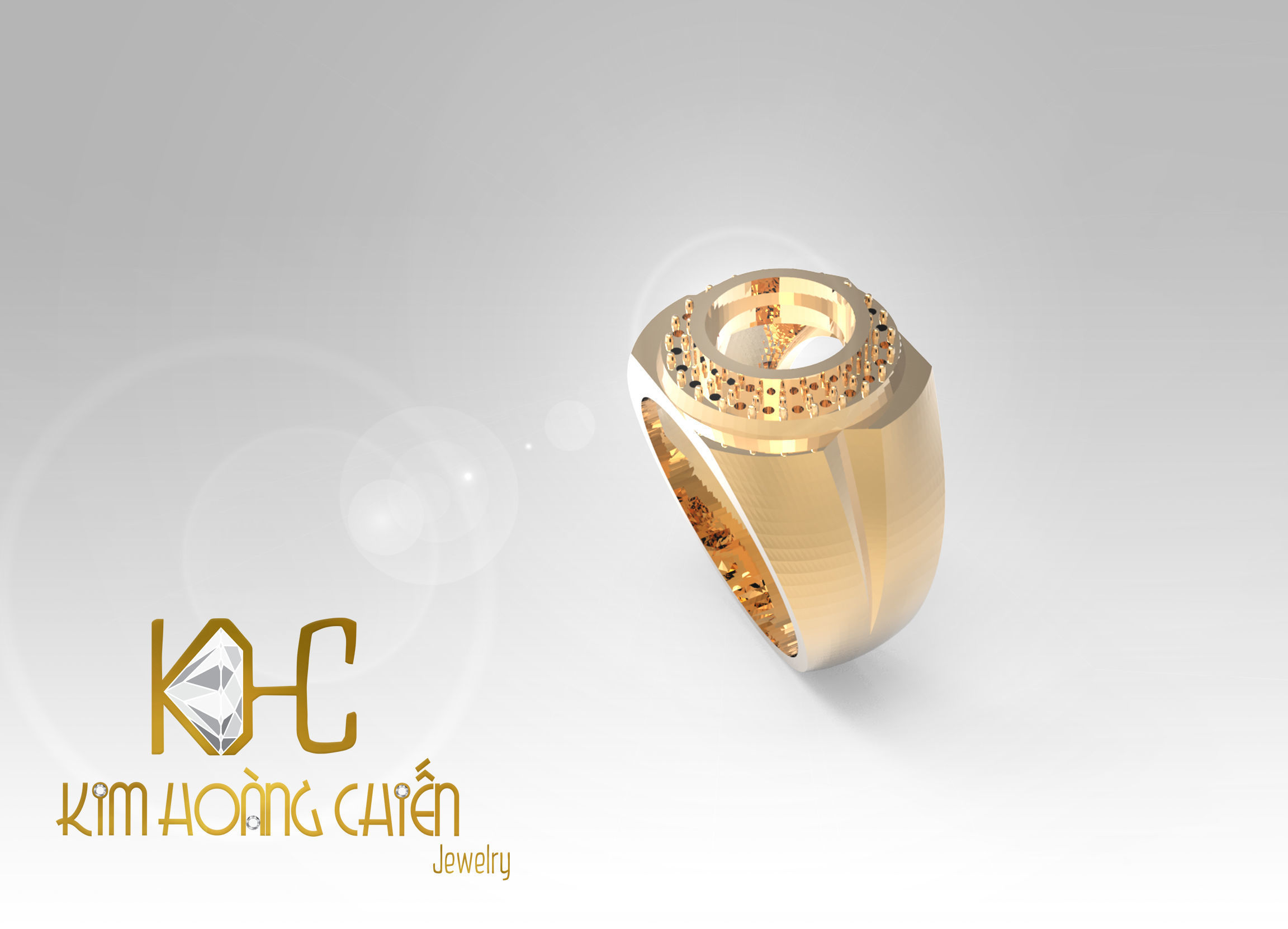 Rings-CC52 with diamond -1 Files 3D print model 3D print model_1