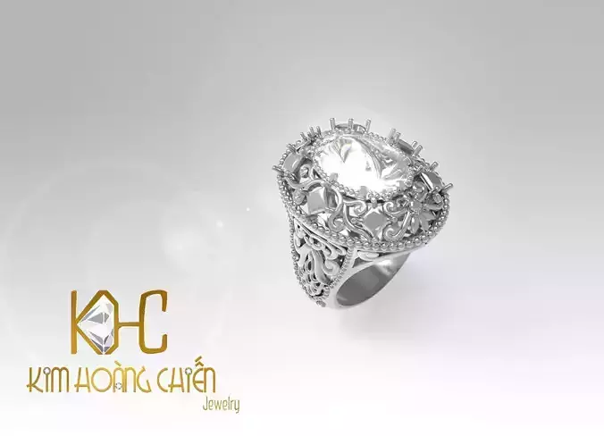 Rings-CC53 with diamond -1 Files 3D print model
