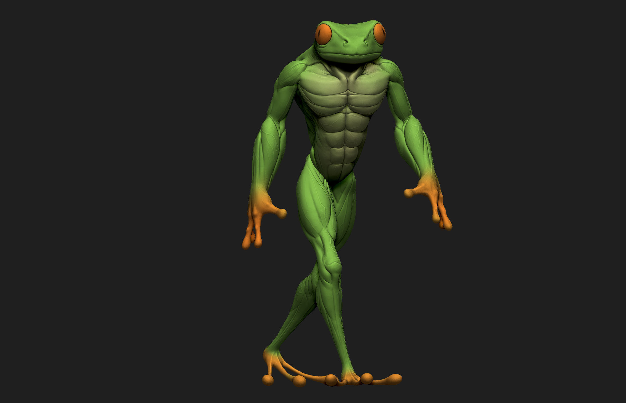 Frogman frog 3D print model_10