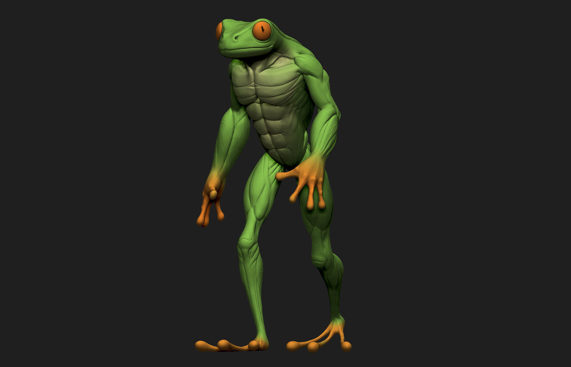 Frogman frog 3D print model_23