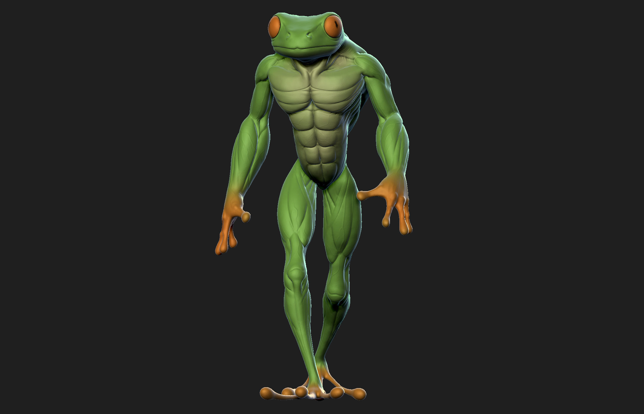 Frogman frog 3D print model_6