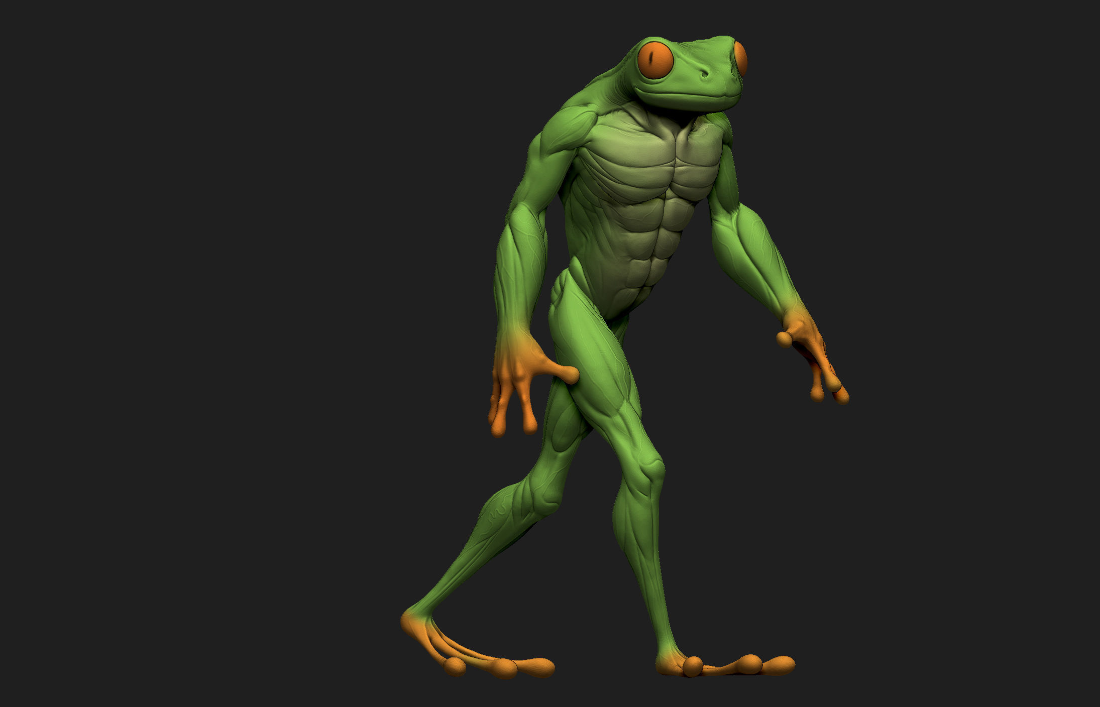 Frogman frog 3D print model_11