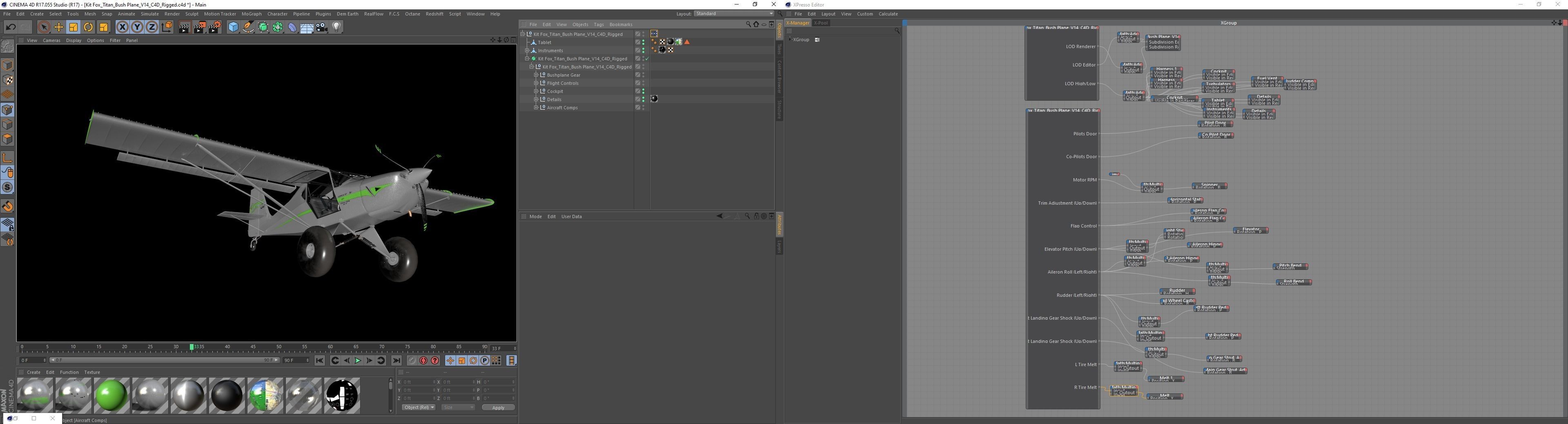 Kit Fox S7 STI Titan C4D Rigged 3D model_15