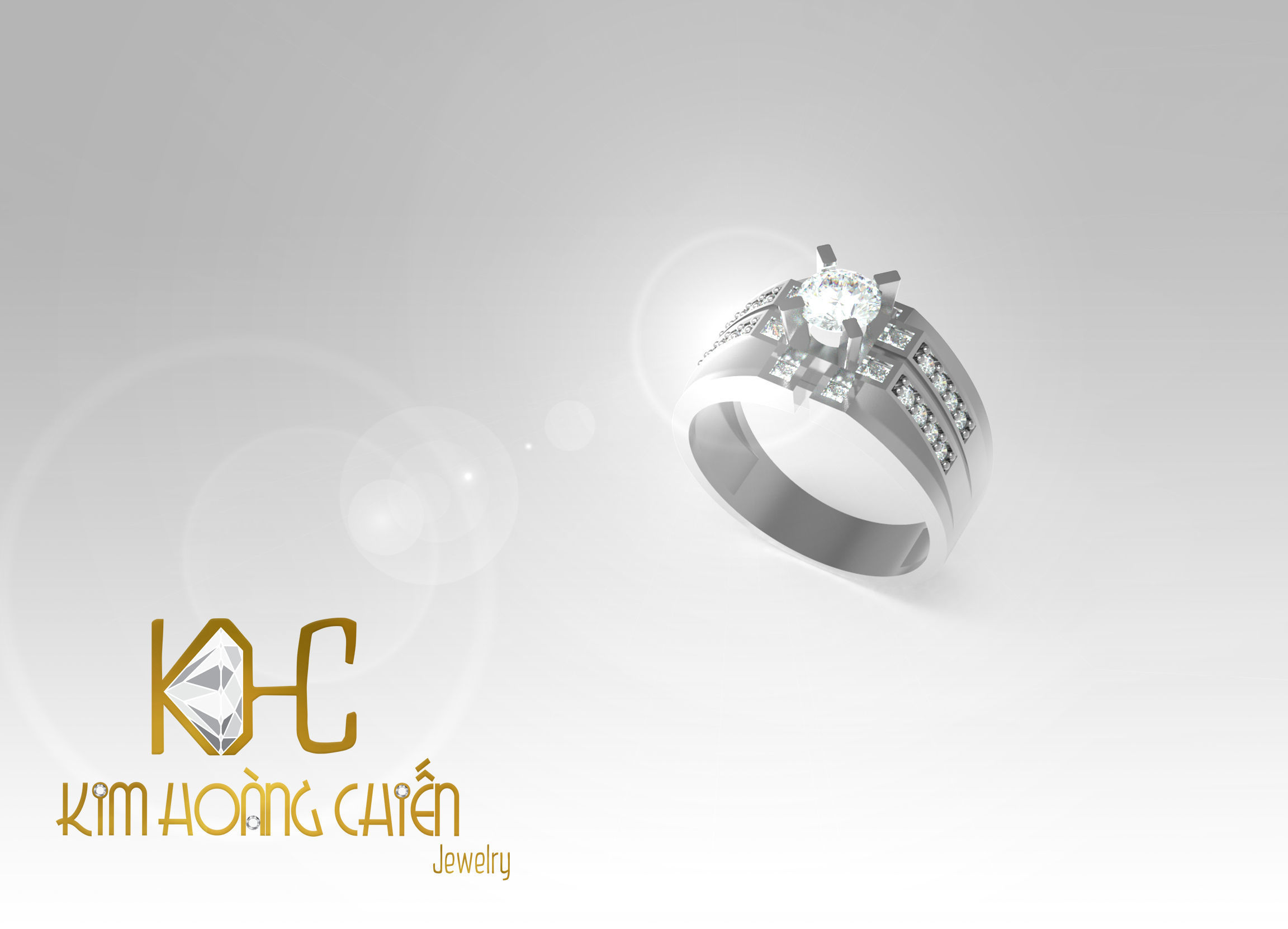 Rings-CC58 with diamond -1 Files 3D print model 3D print model_1