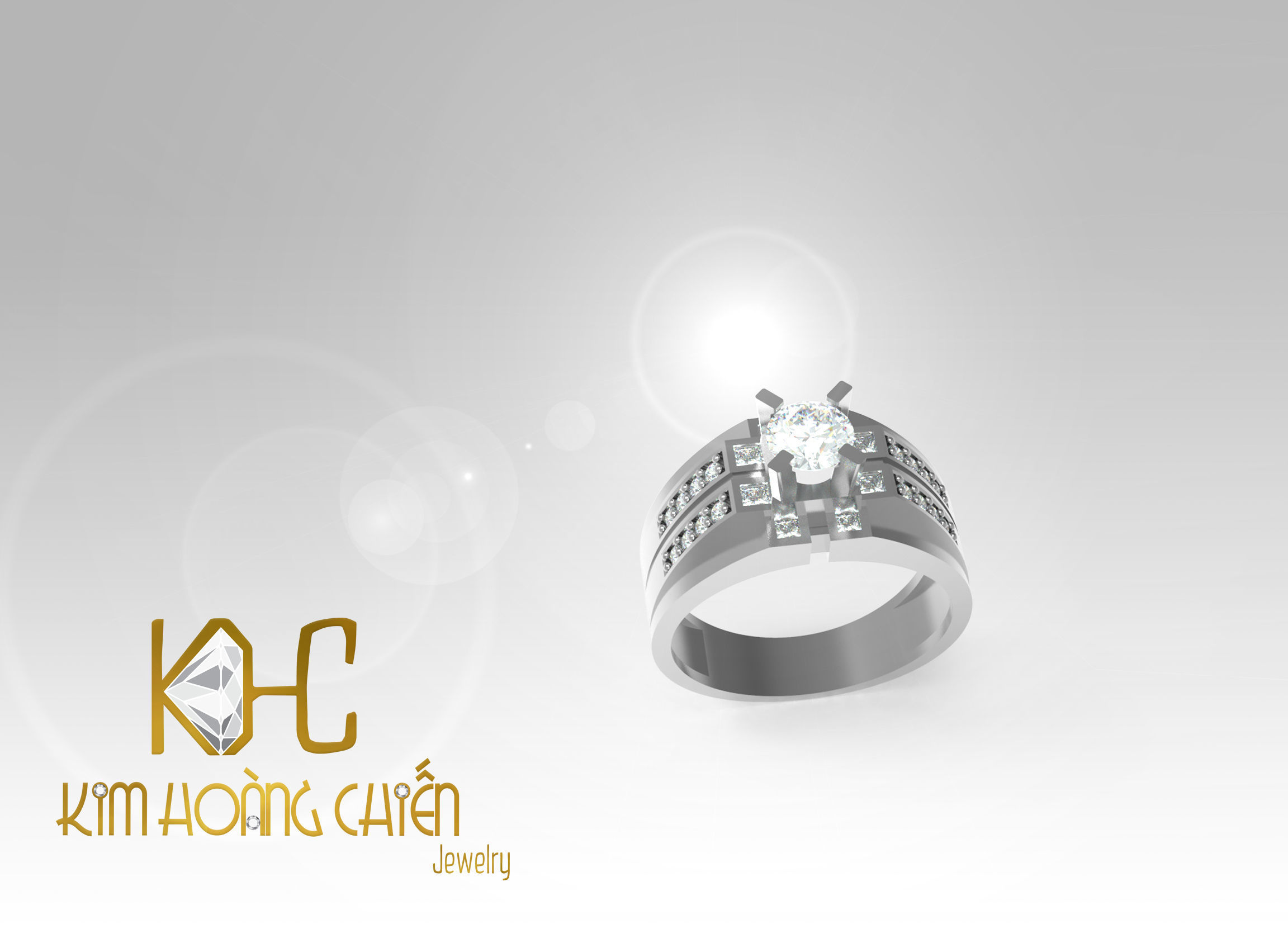 Rings-CC58 with diamond -1 Files 3D print model 3D print model_3