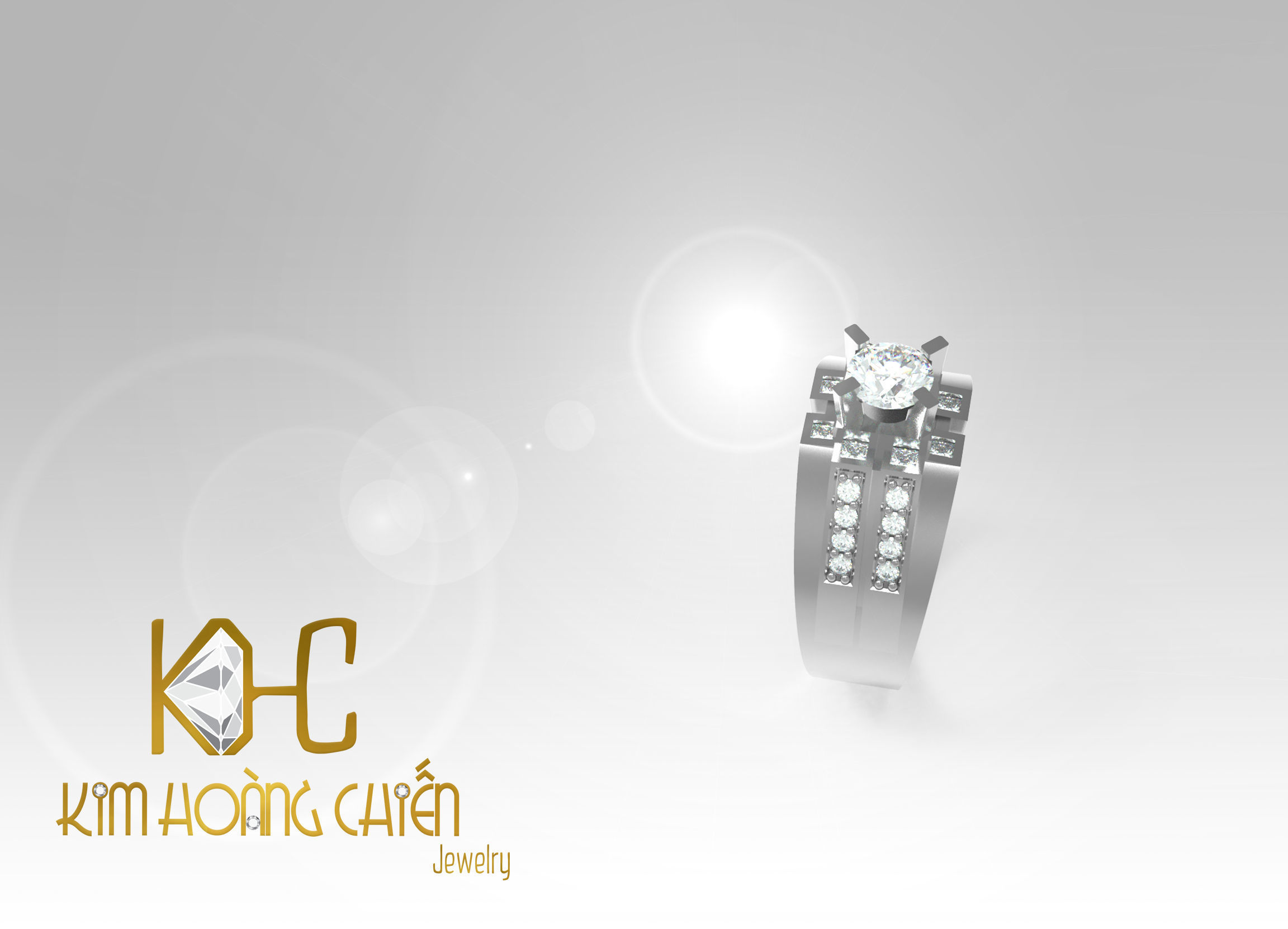 Rings-CC58 with diamond -1 Files 3D print model 3D print model_2