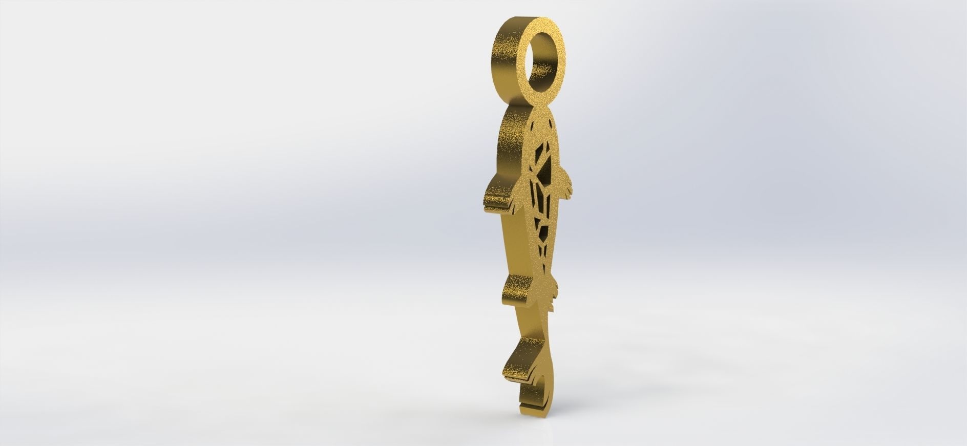 Koi Pendant 2 Crystal  3D print model_3