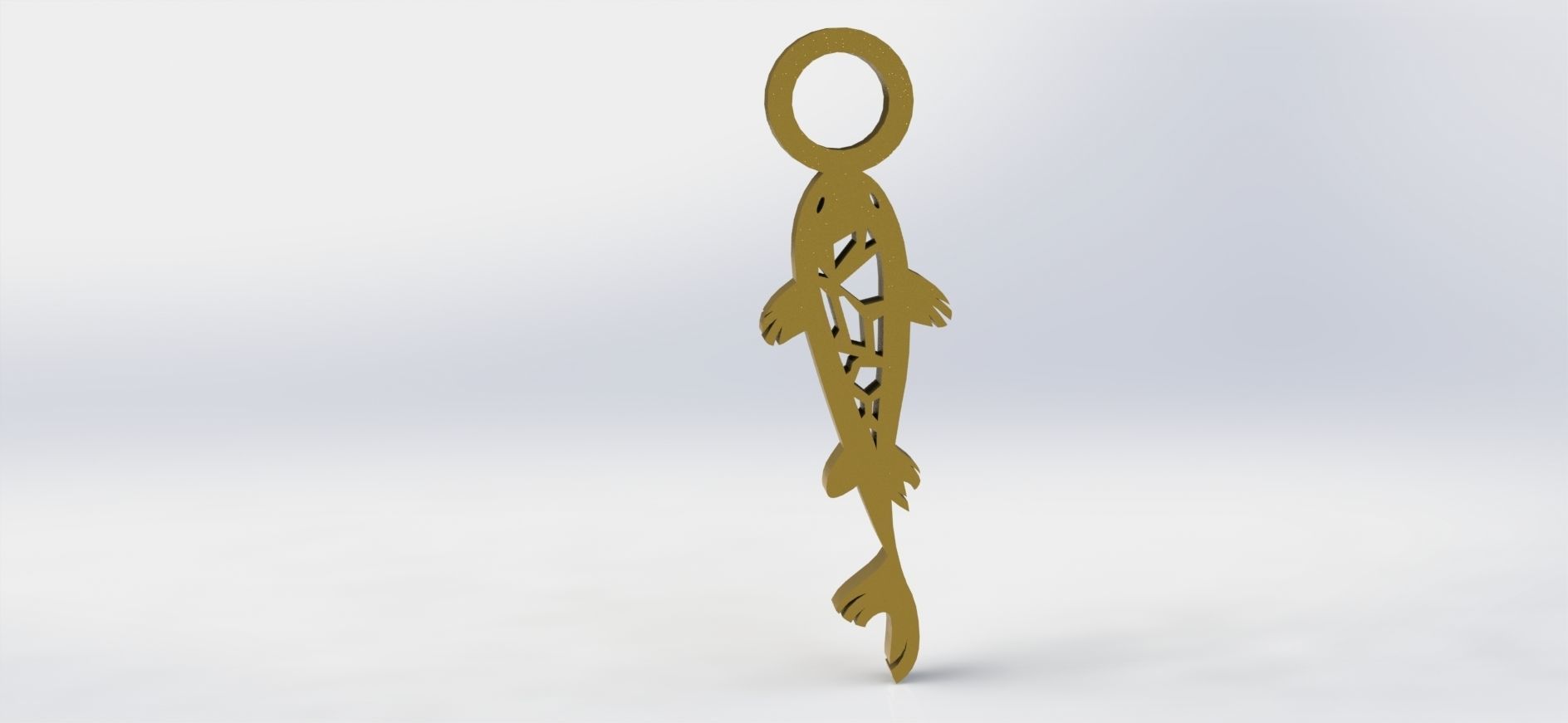 Koi Pendant 2 Crystal  3D print model_4