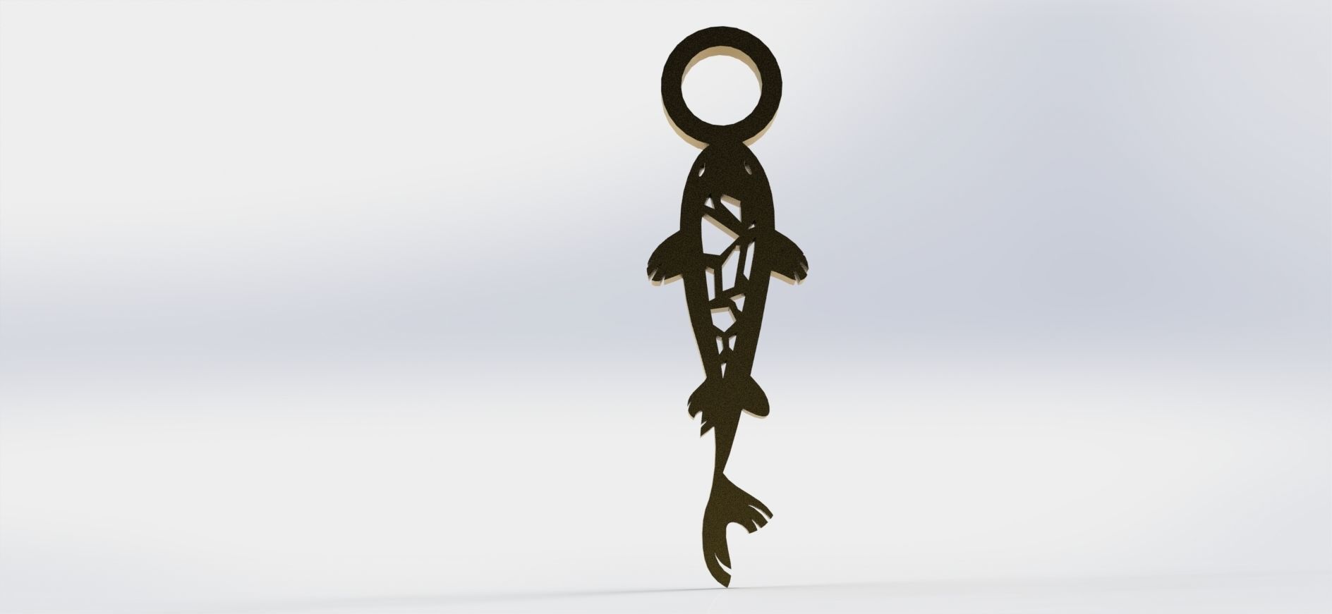 Koi Pendant 2 Crystal  3D print model_5