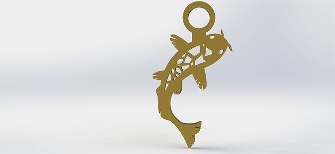 Koi Pendant 3 Crystal  3D print model
