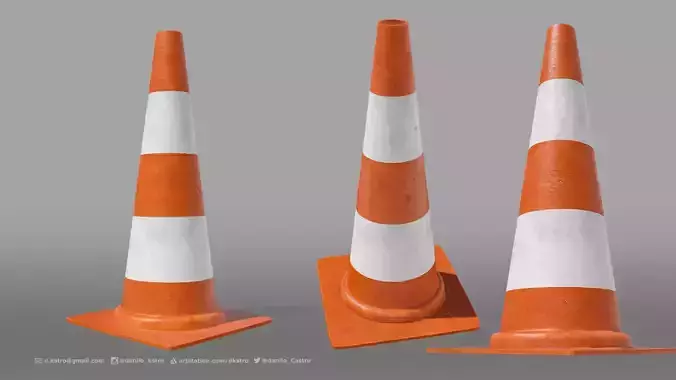 Traffic Cone - 4k Texture 3D model