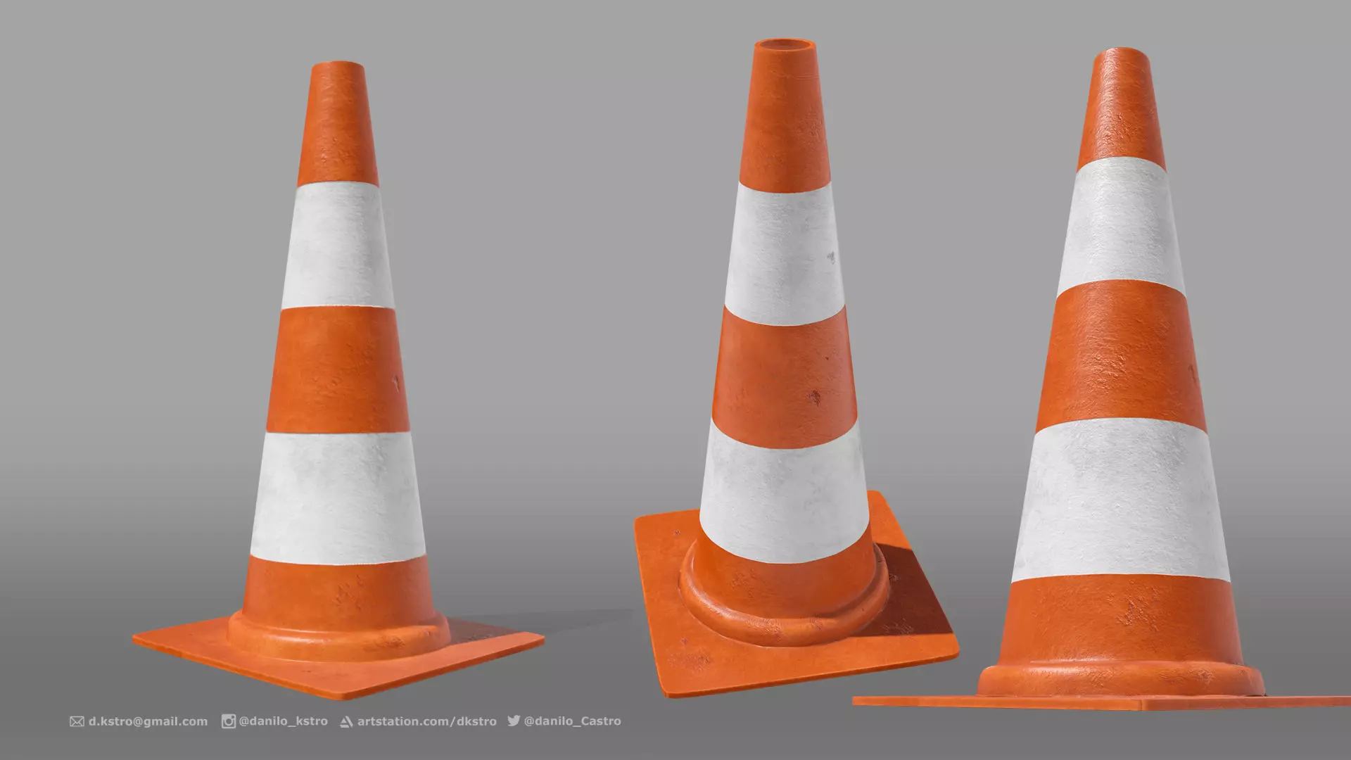 Traffic Cone - 4k Texture 3D model_0