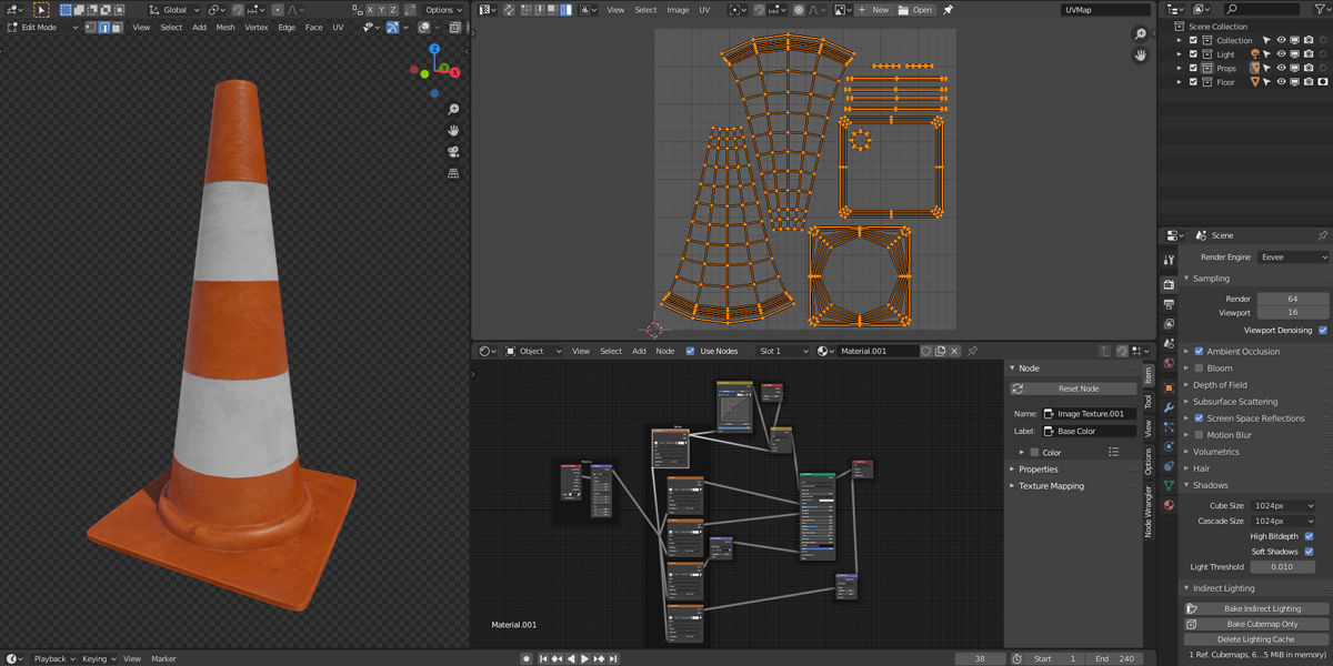 Traffic Cone - 4k Texture 3D model_4