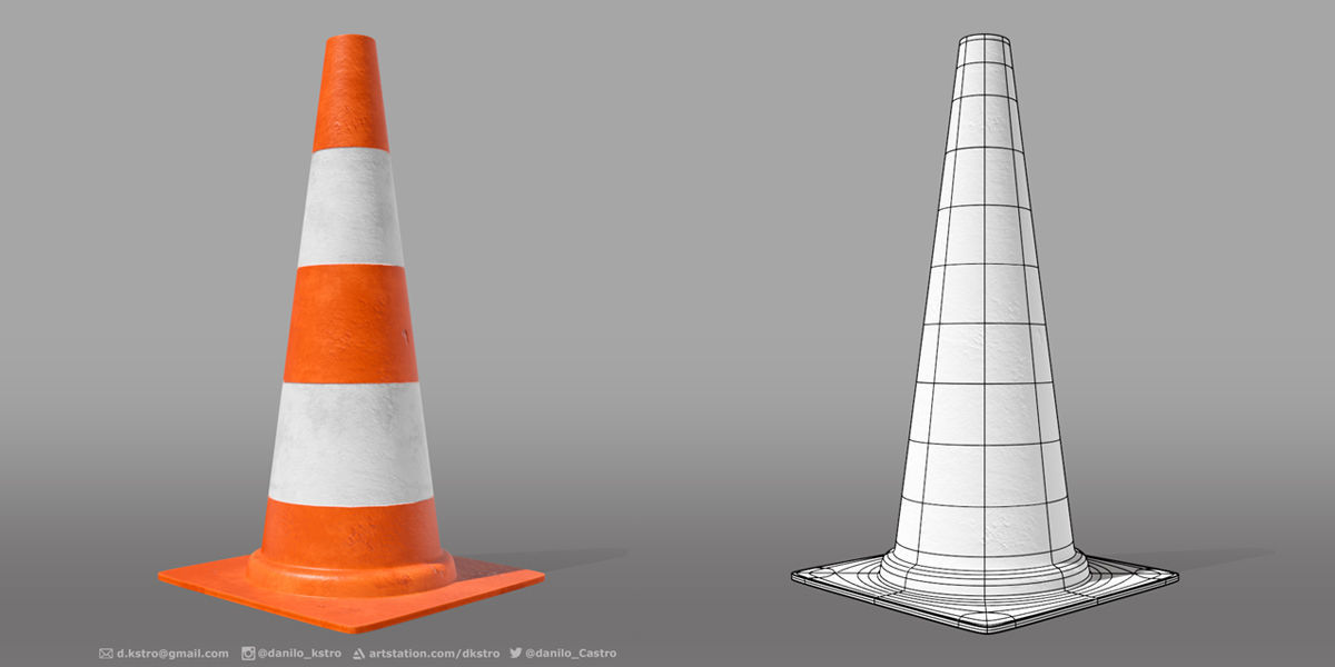 Traffic Cone - 4k Texture 3D model_3