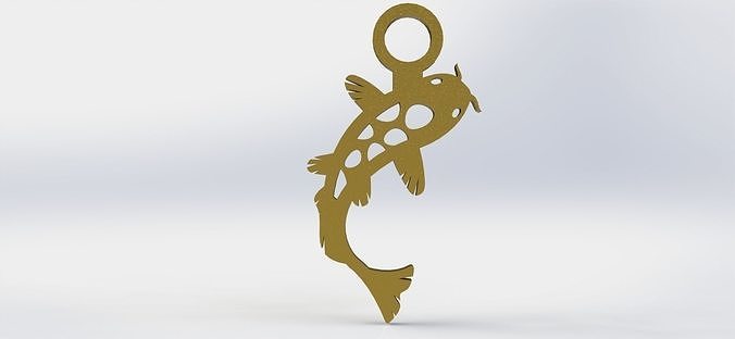 Koi Pendant 3 Water  3D print model