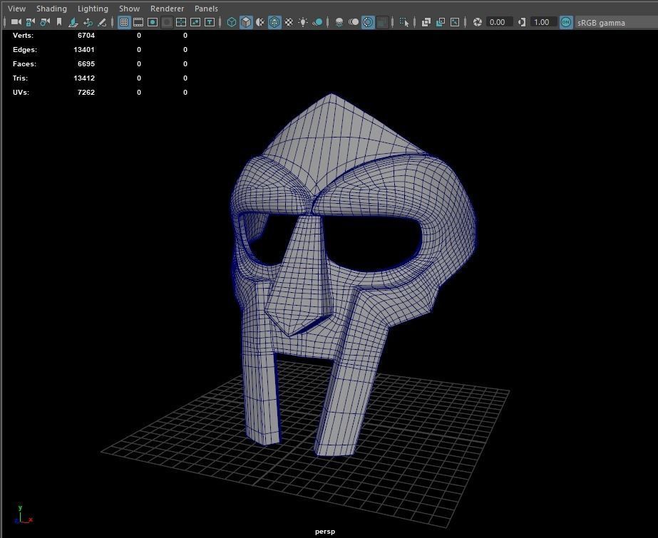 MF Doom Mask Low-poly 3D model_8